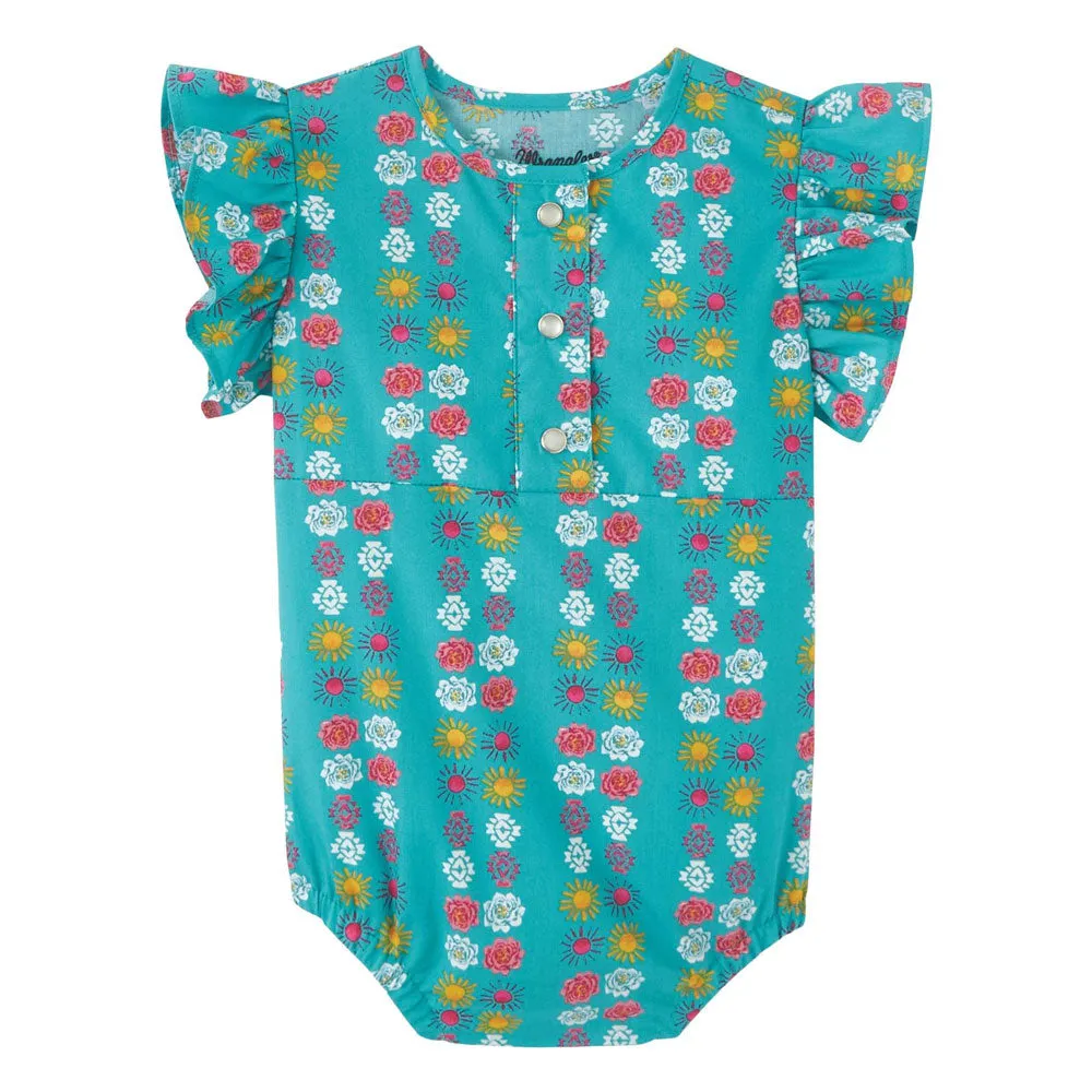 112346595 Wrangler® Baby Girl Bodysuit - Teal Multicolor