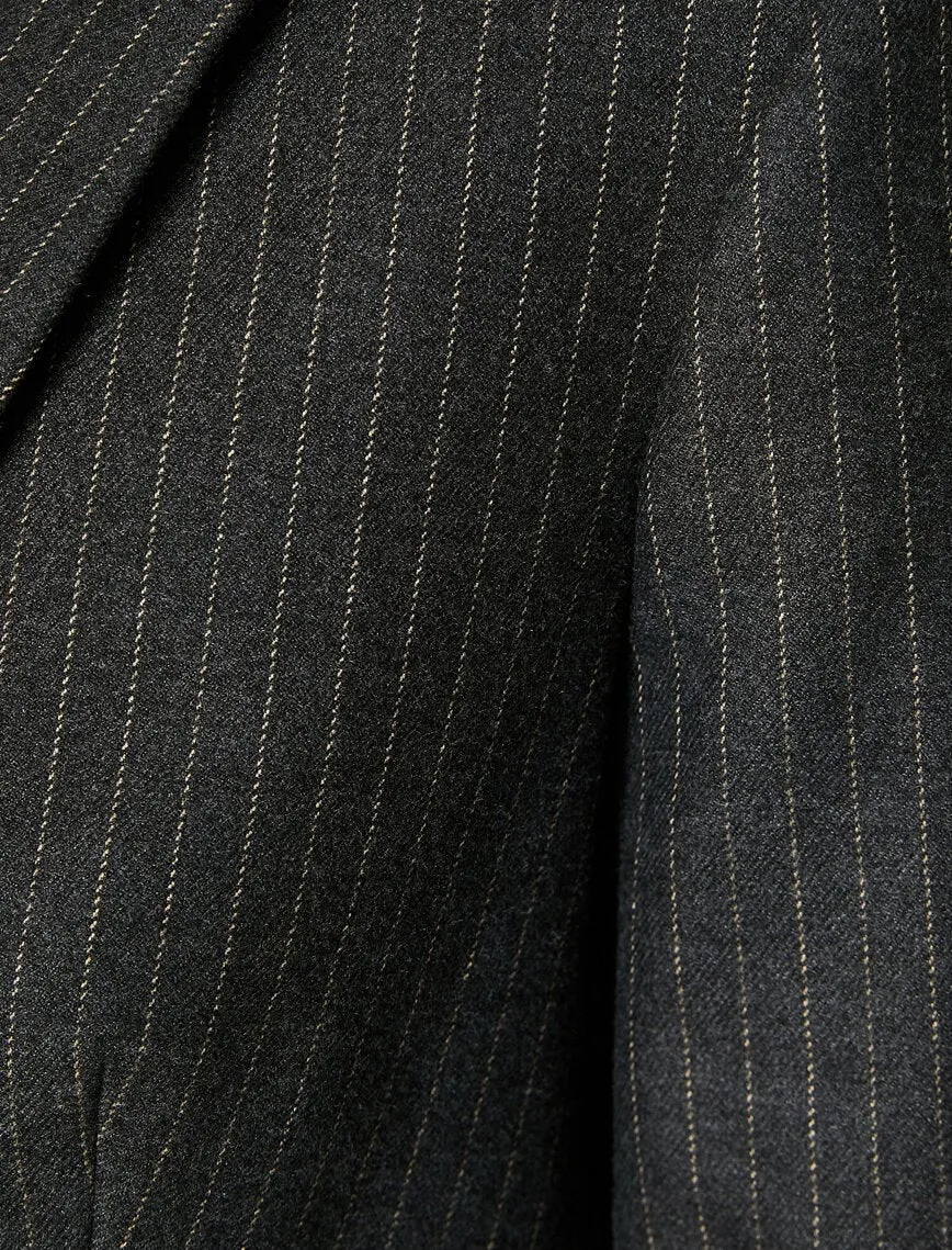 16513 Grey Tailored Striped Jacket