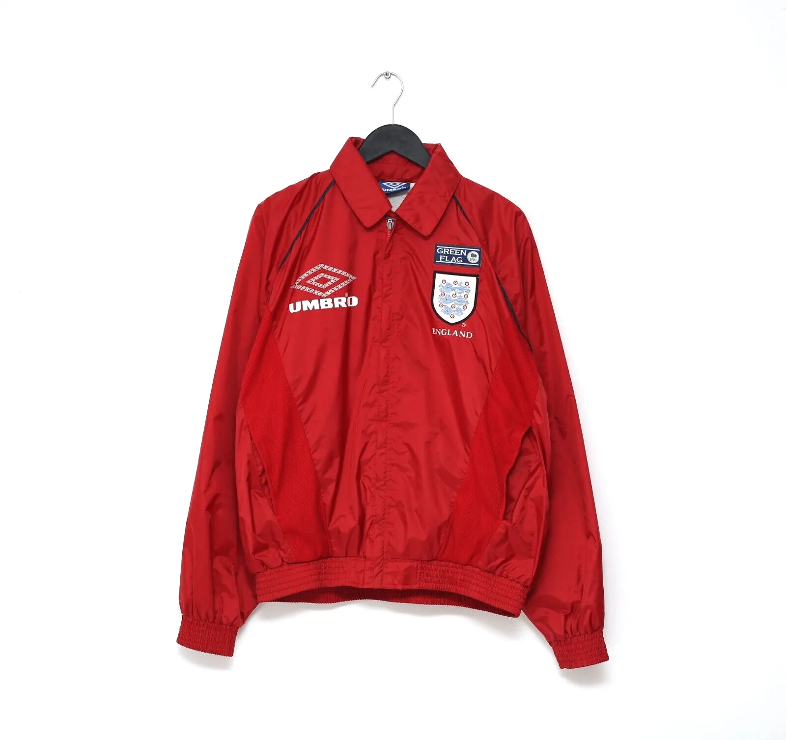 1996 England Vintage Umbro Green Flag Jacket (L) Euro 96