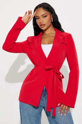 About Her Business Blazer - Red