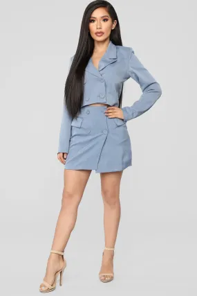Above Average Pinstripe Set - Light Blue