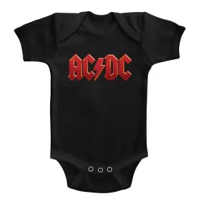 AC/DC Infant S/S Bodysuit - Solid Red - Solid Black