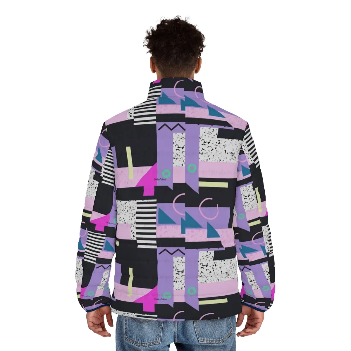 Aesthetic 90s Vaporwave Puffer Jacket | Retro Style Winter Coat