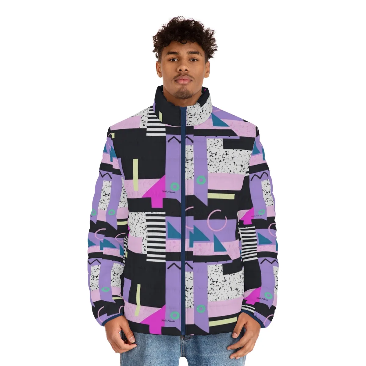 Aesthetic 90s Vaporwave Puffer Jacket | Retro Style Winter Coat