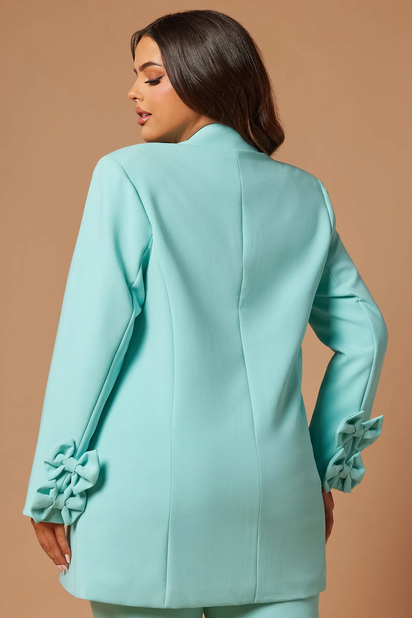 Alana Bow Blazer - Light Blue