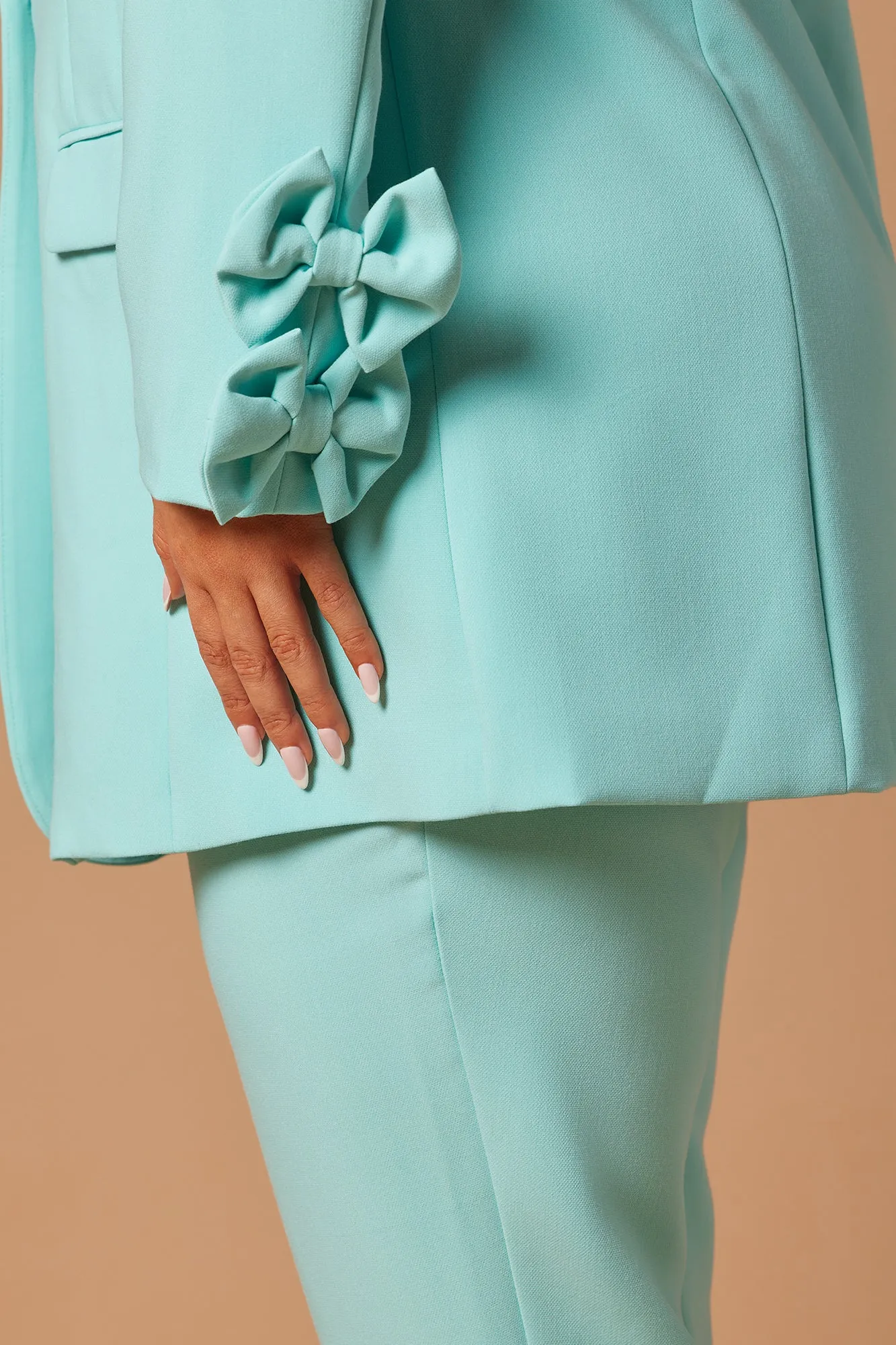 Alana Bow Blazer - Light Blue