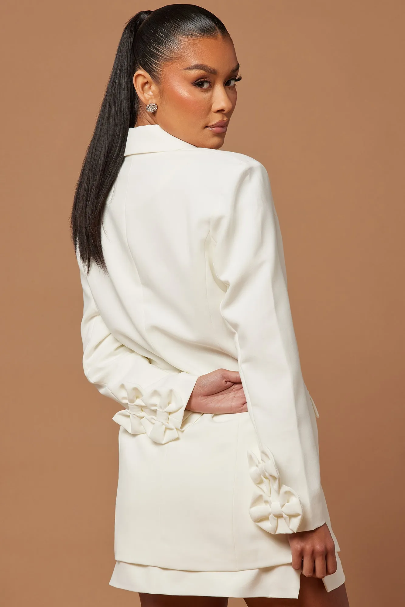 Alana Bow Blazer - Off White