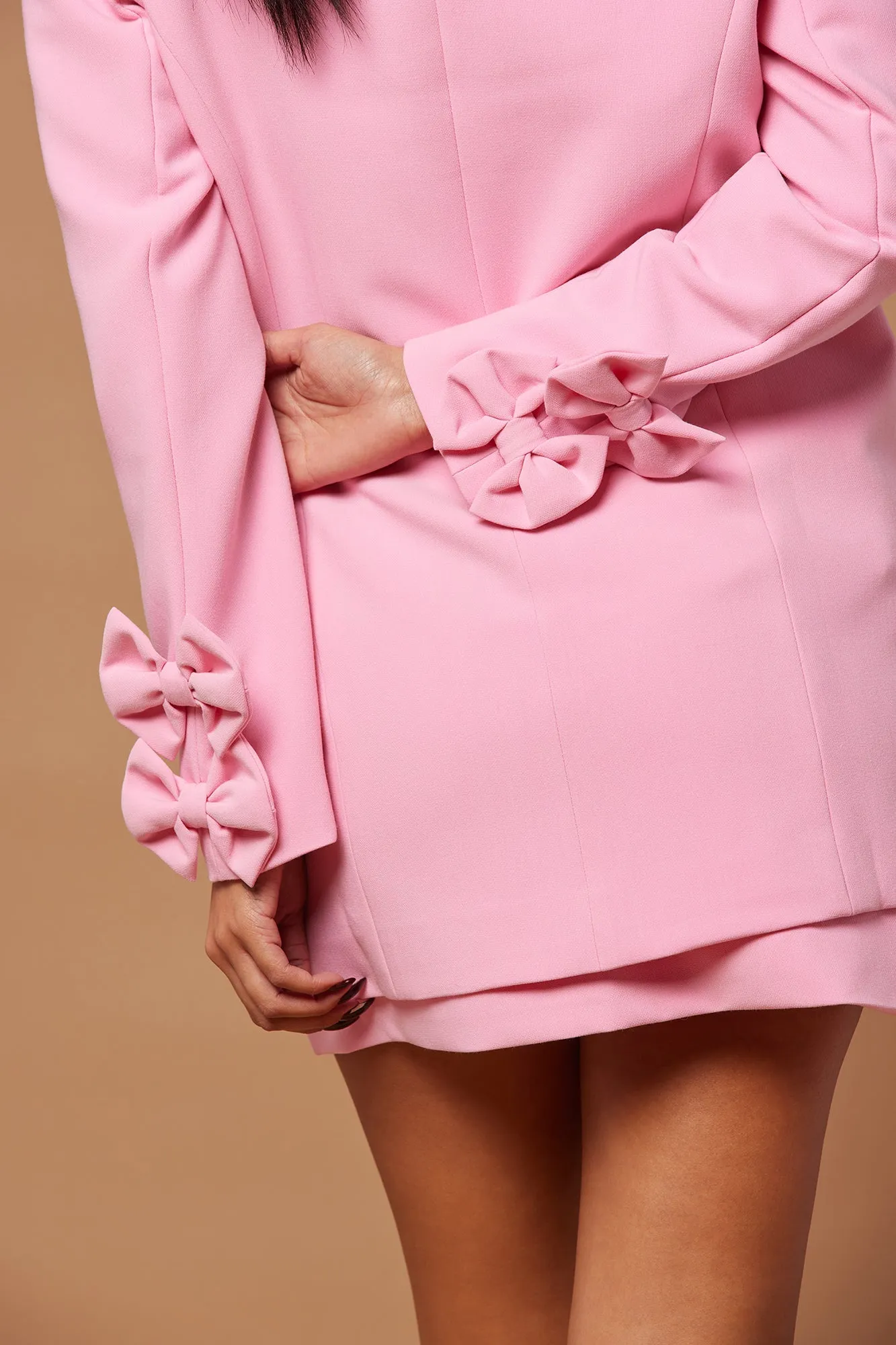 Alana Bow Blazer - Pink