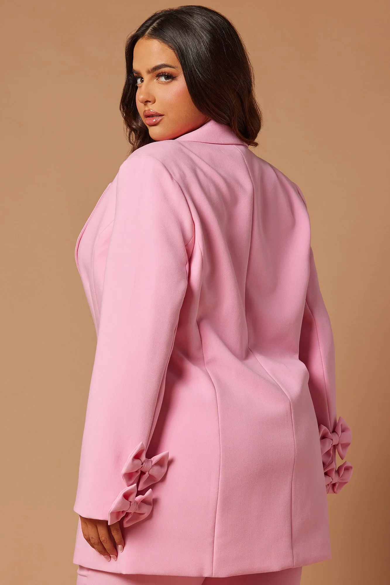 Alana Bow Blazer - Pink