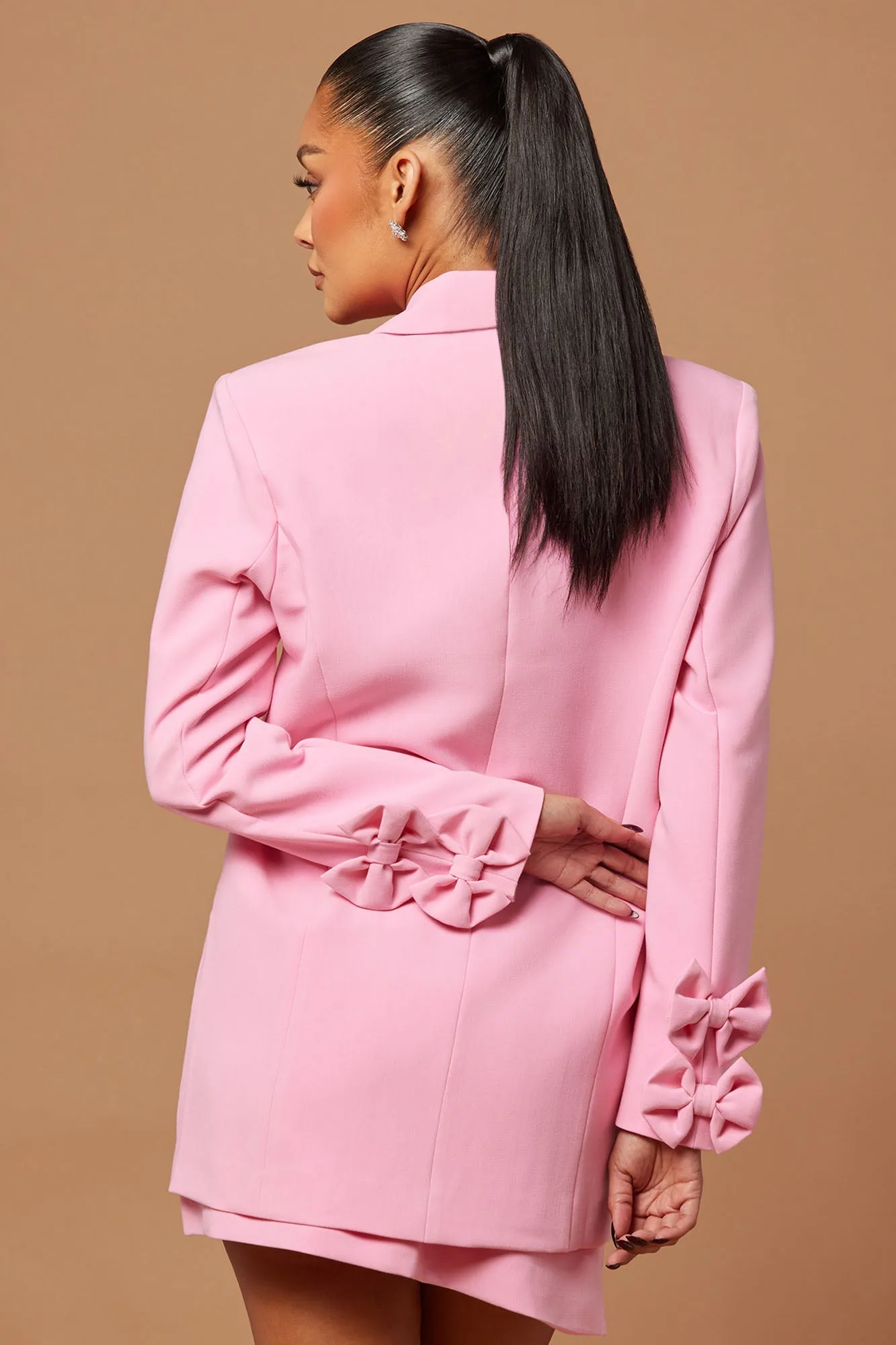 Alana Bow Blazer - Pink