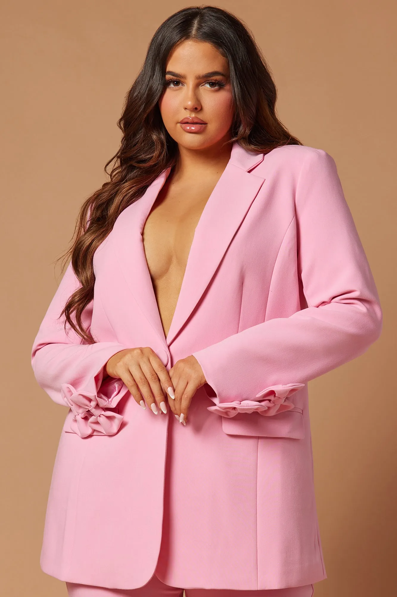 Alana Bow Blazer - Pink