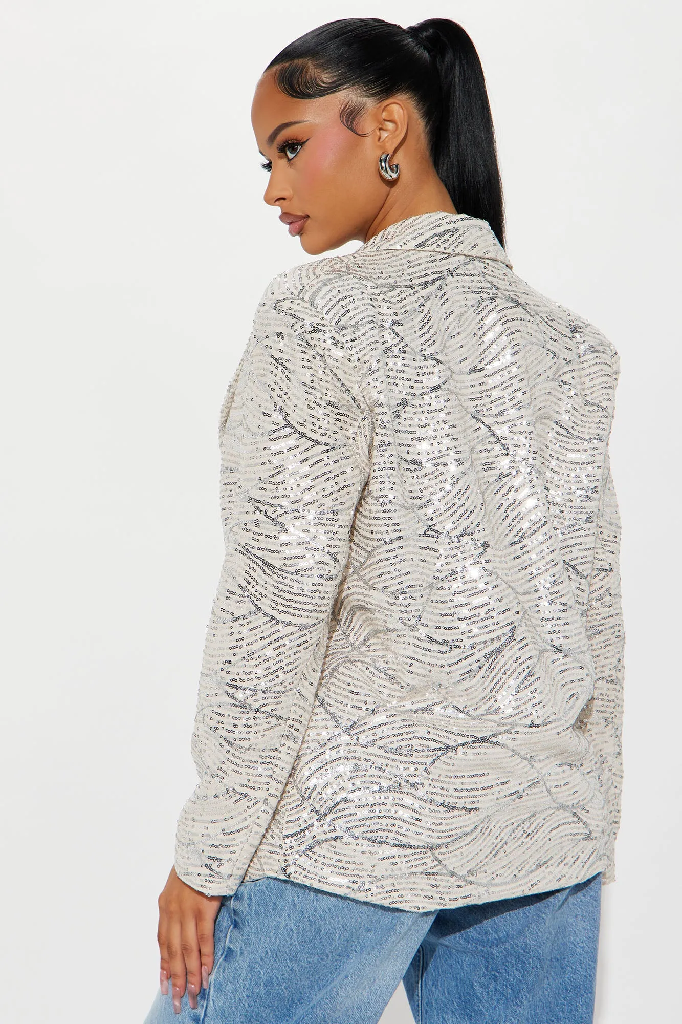 Always Stand Out Sequin Blazer - Silver