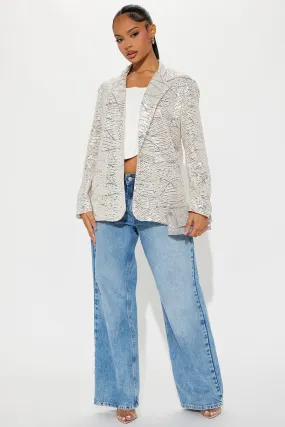 Always Stand Out Sequin Blazer - Silver