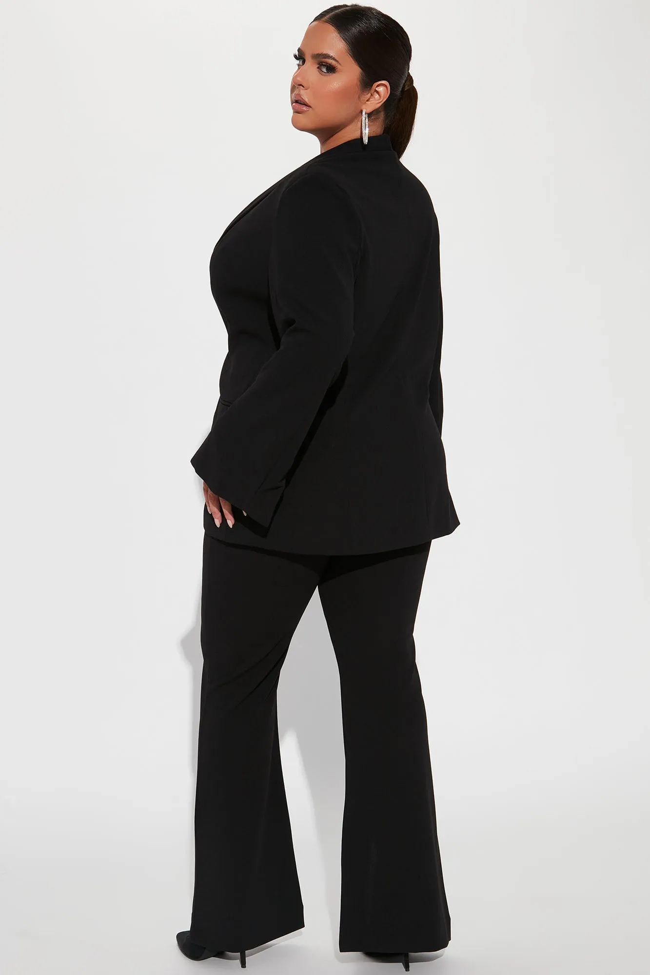 Alyssa Rhinestone Blazer Pant Set - Black