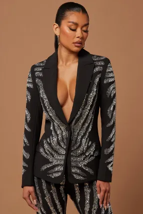 Amira Embellished Blazer - Black