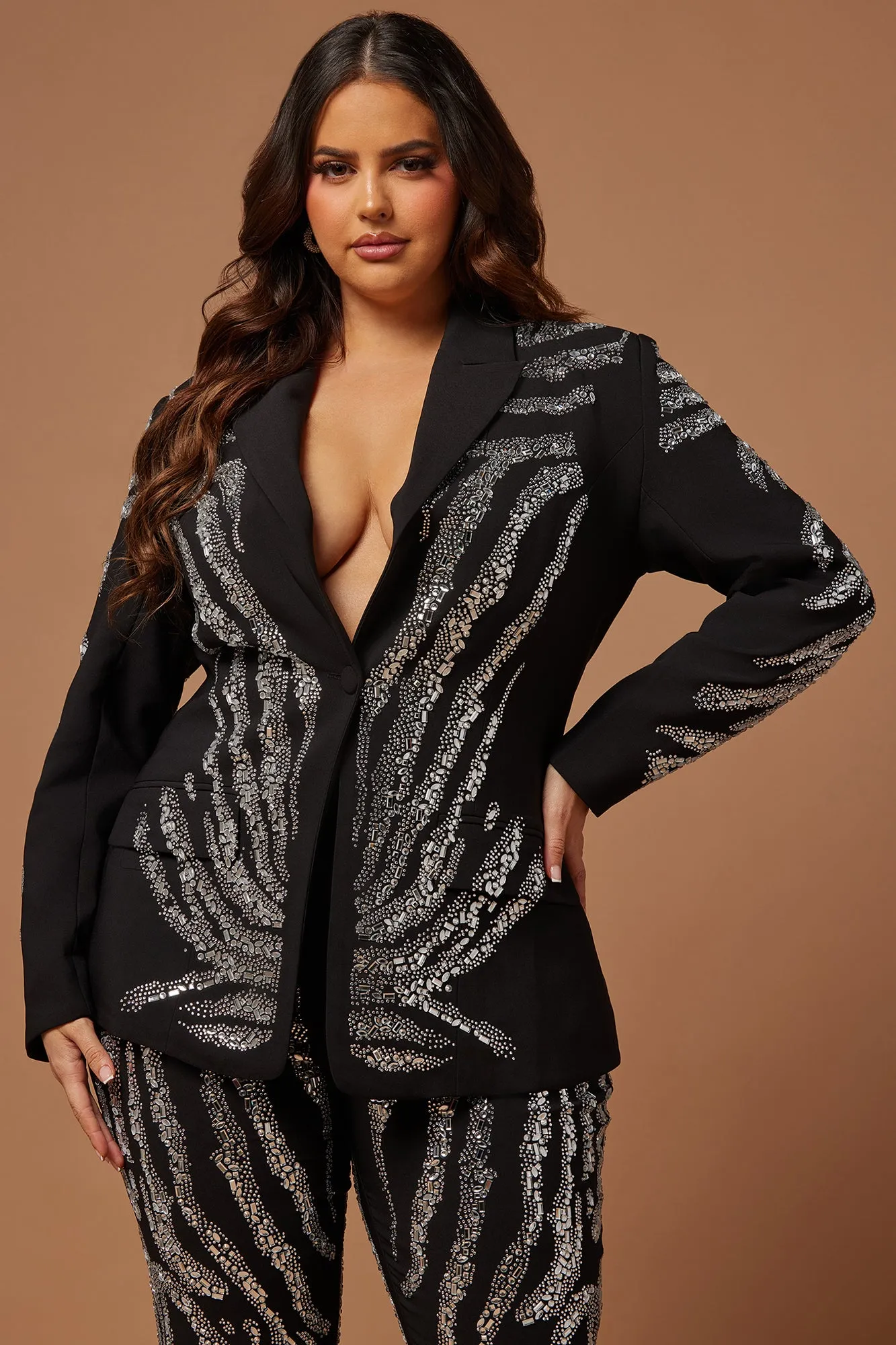 Amira Embellished Blazer - Black