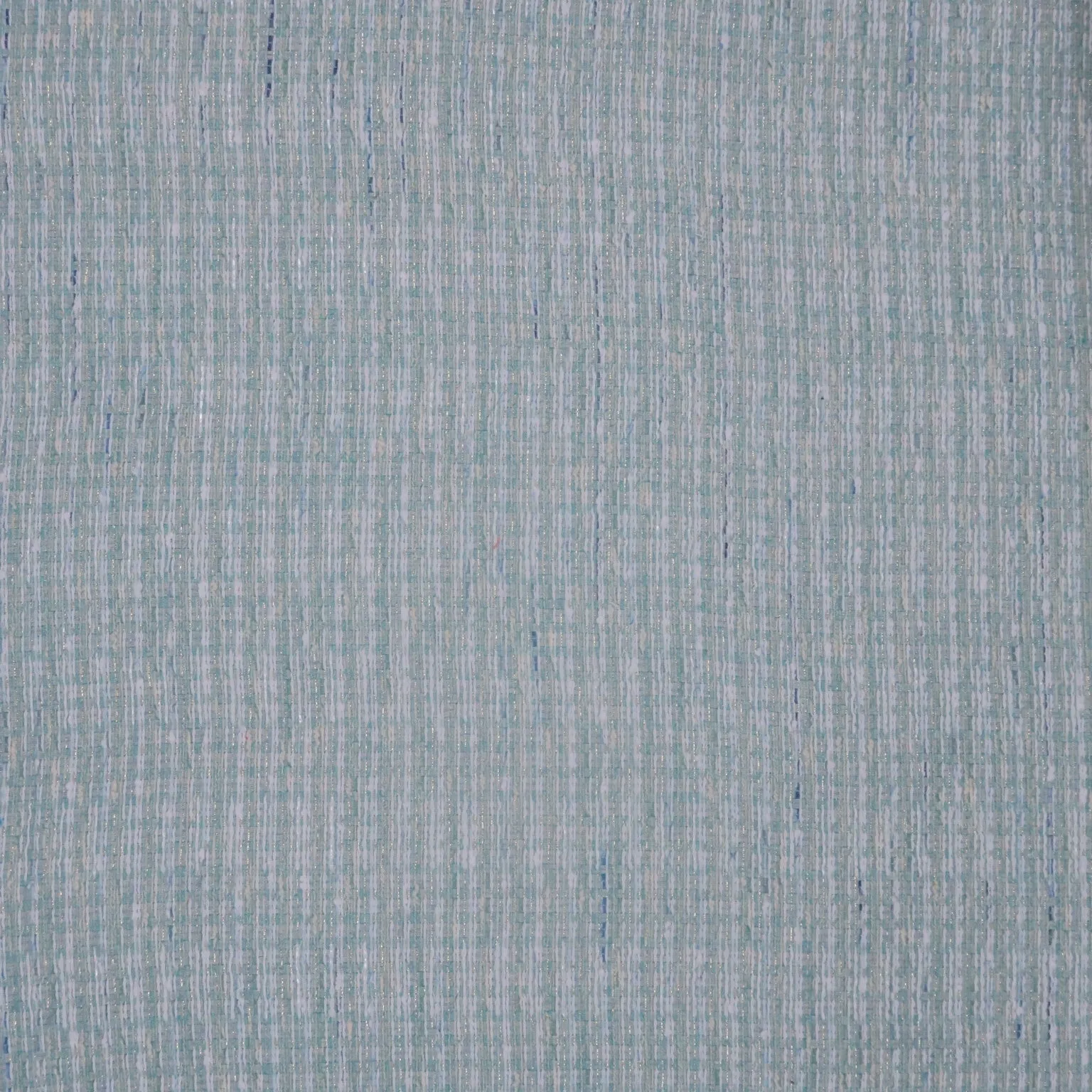 Aqua Turquoise with Metallic Gold Accents Stripe Texture Threaded Tweed Boucle Fabric
