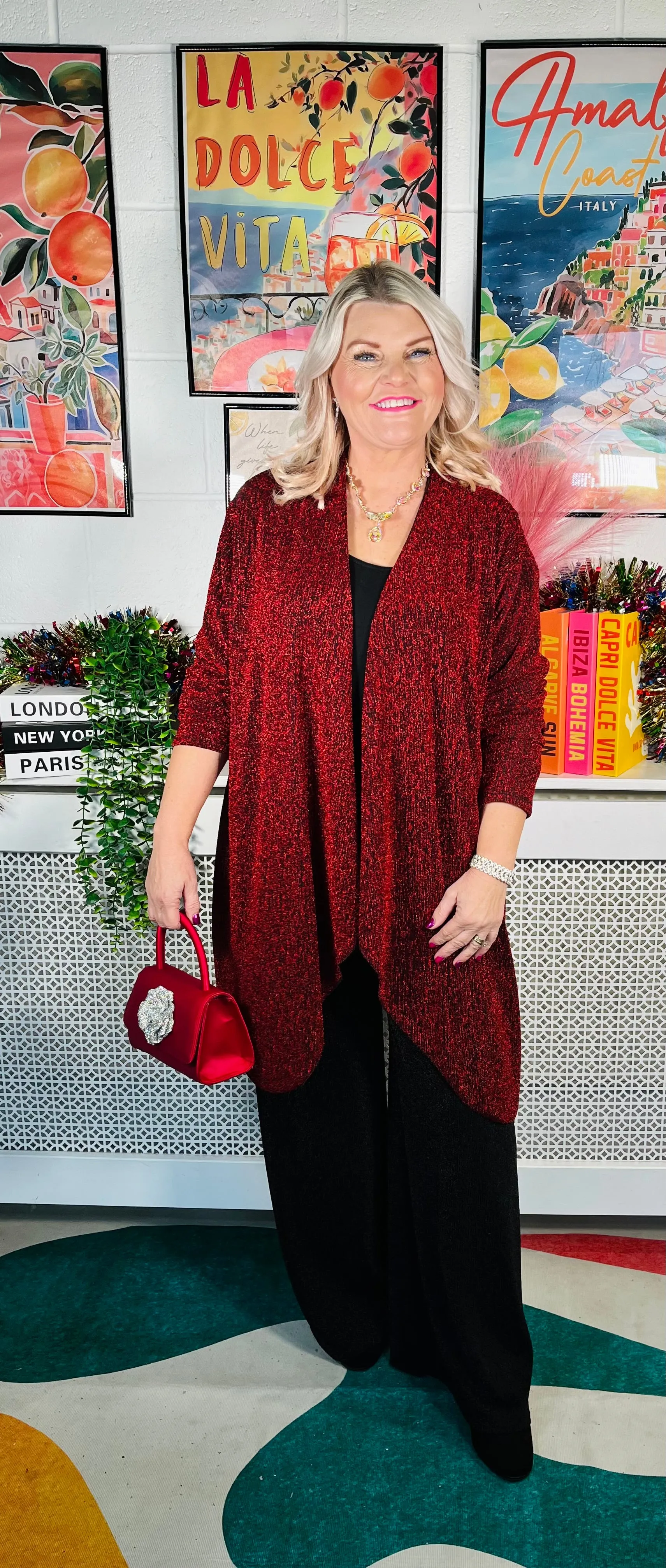 Avery Glitter Jacket - Maroon