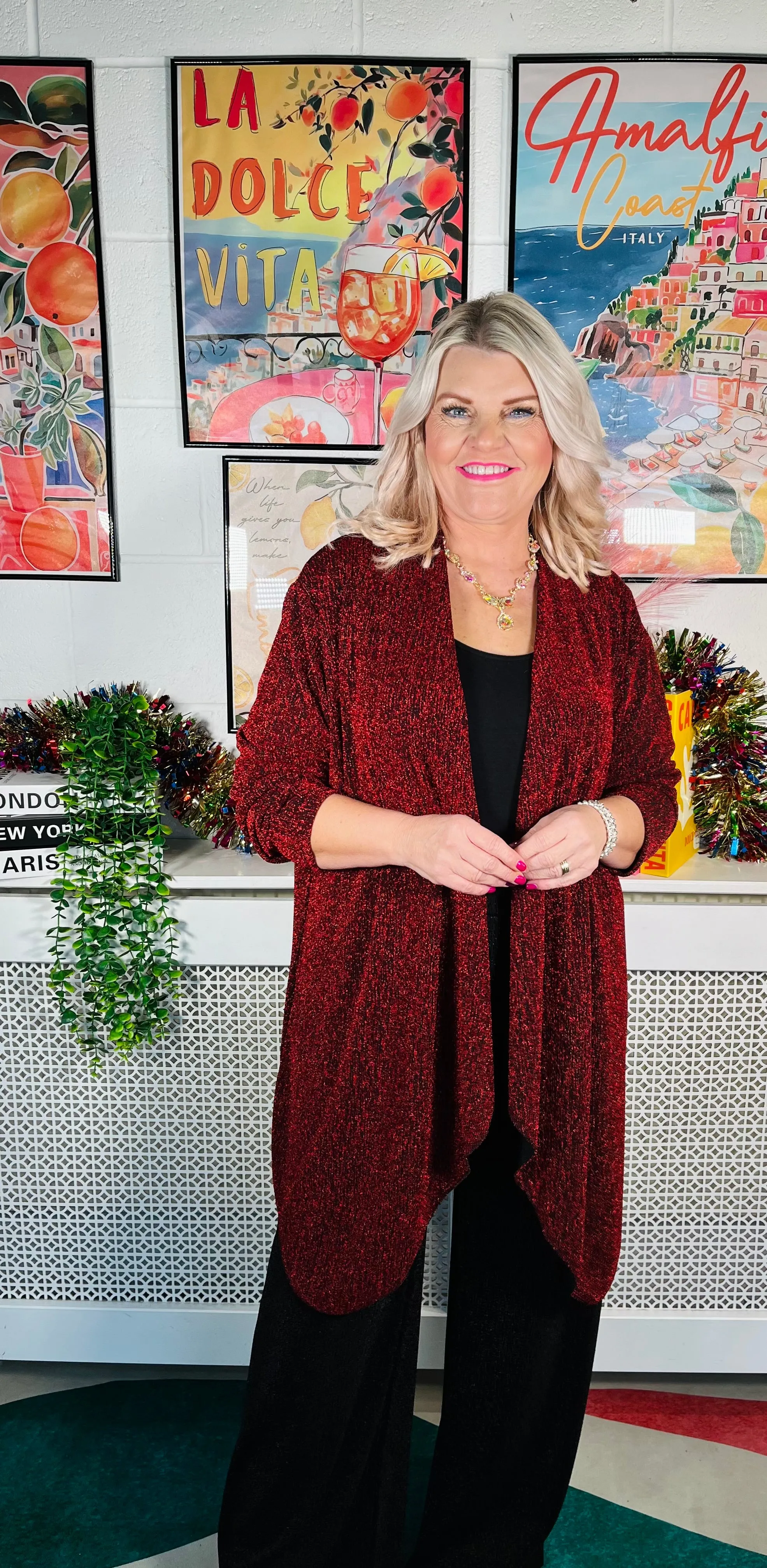 Avery Glitter Jacket - Maroon