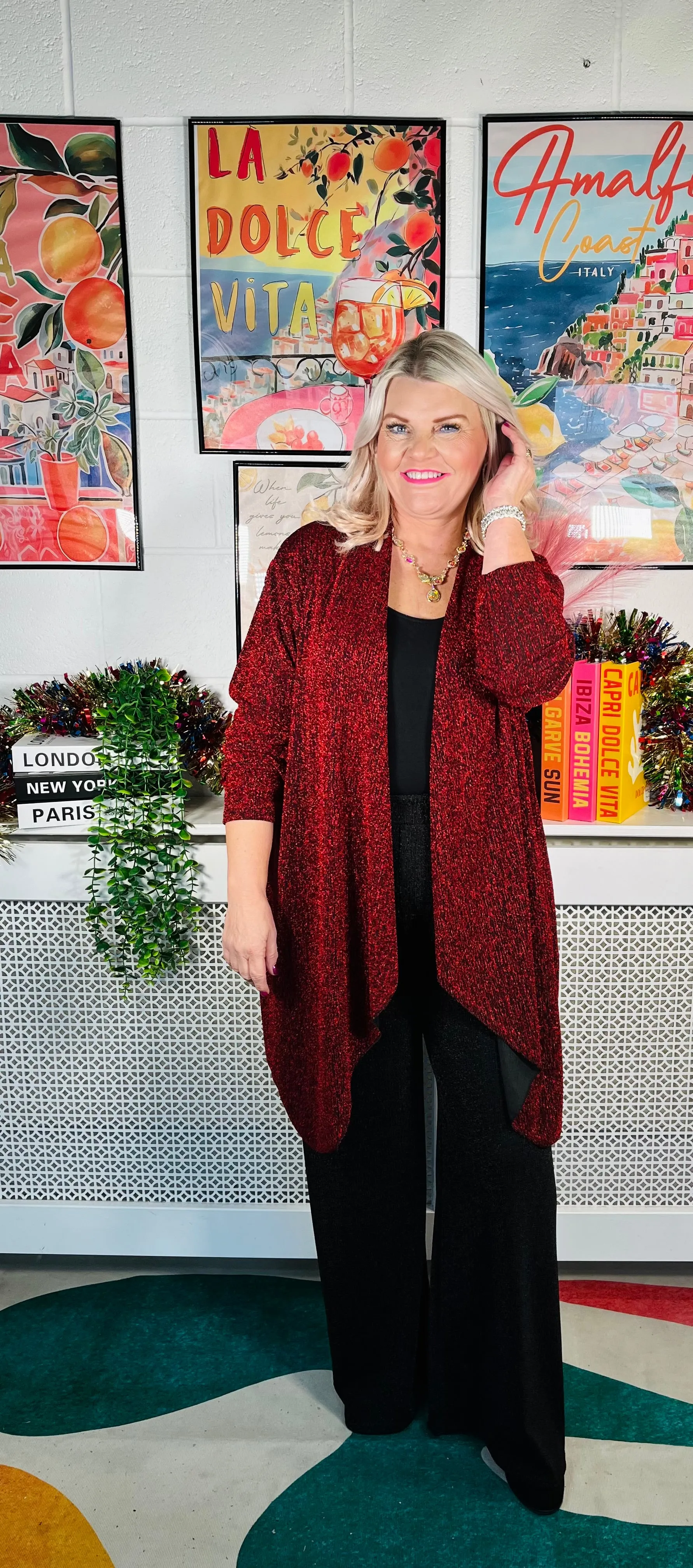 Avery Glitter Jacket - Maroon