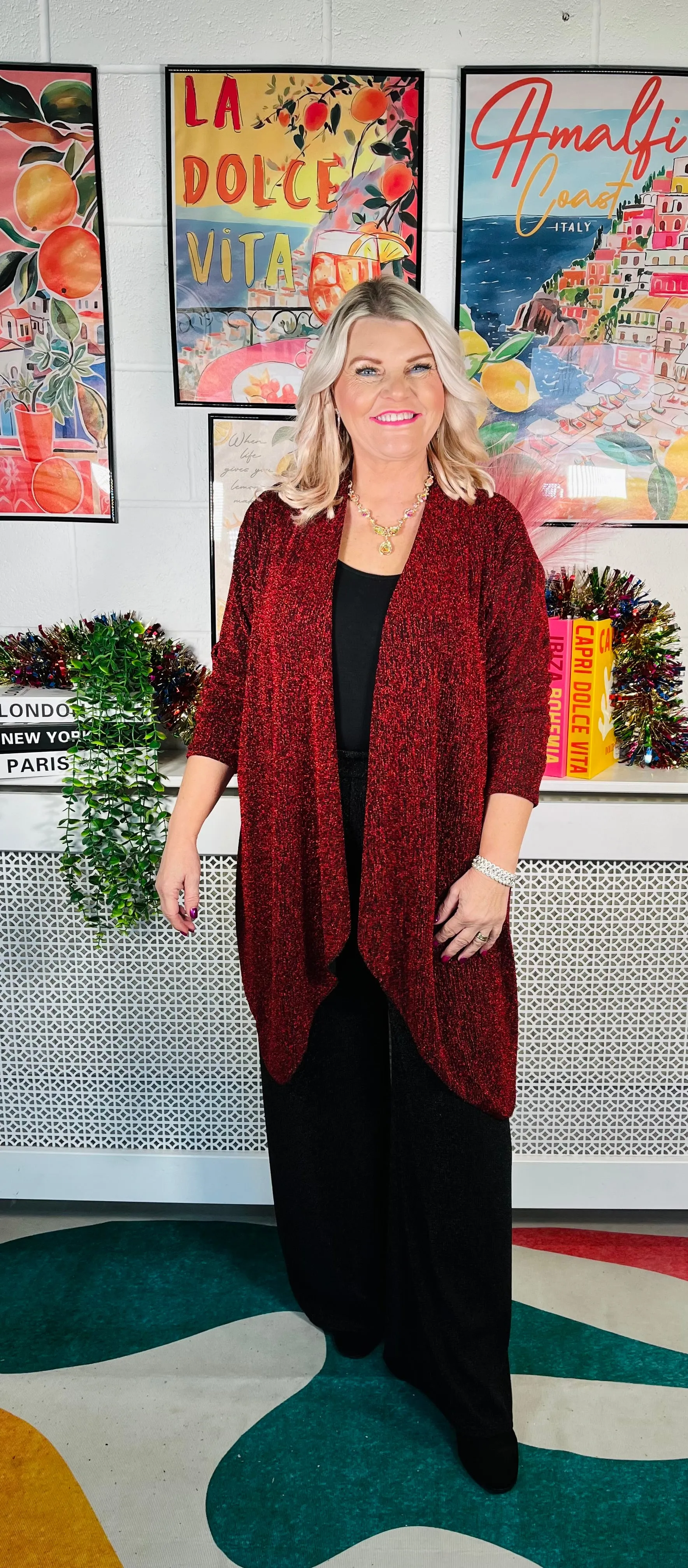 Avery Glitter Jacket - Maroon