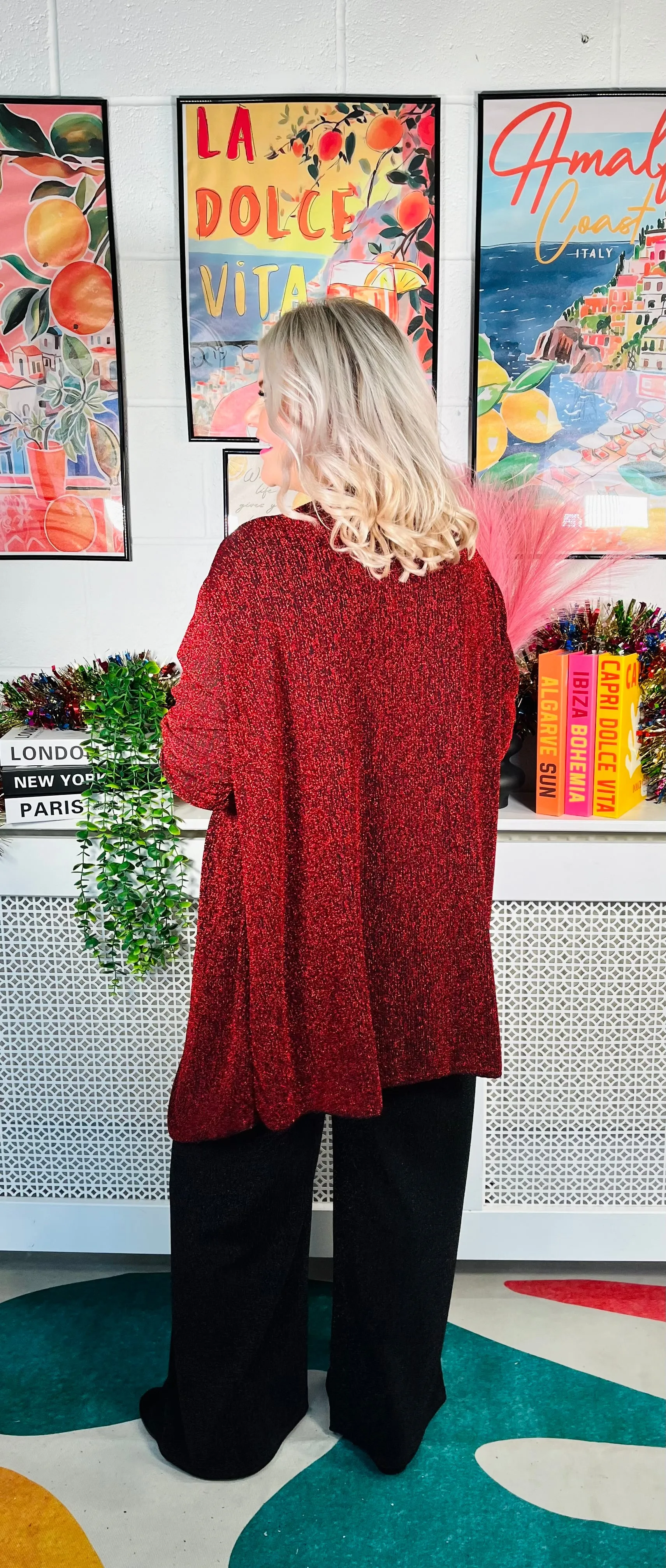 Avery Glitter Jacket - Maroon