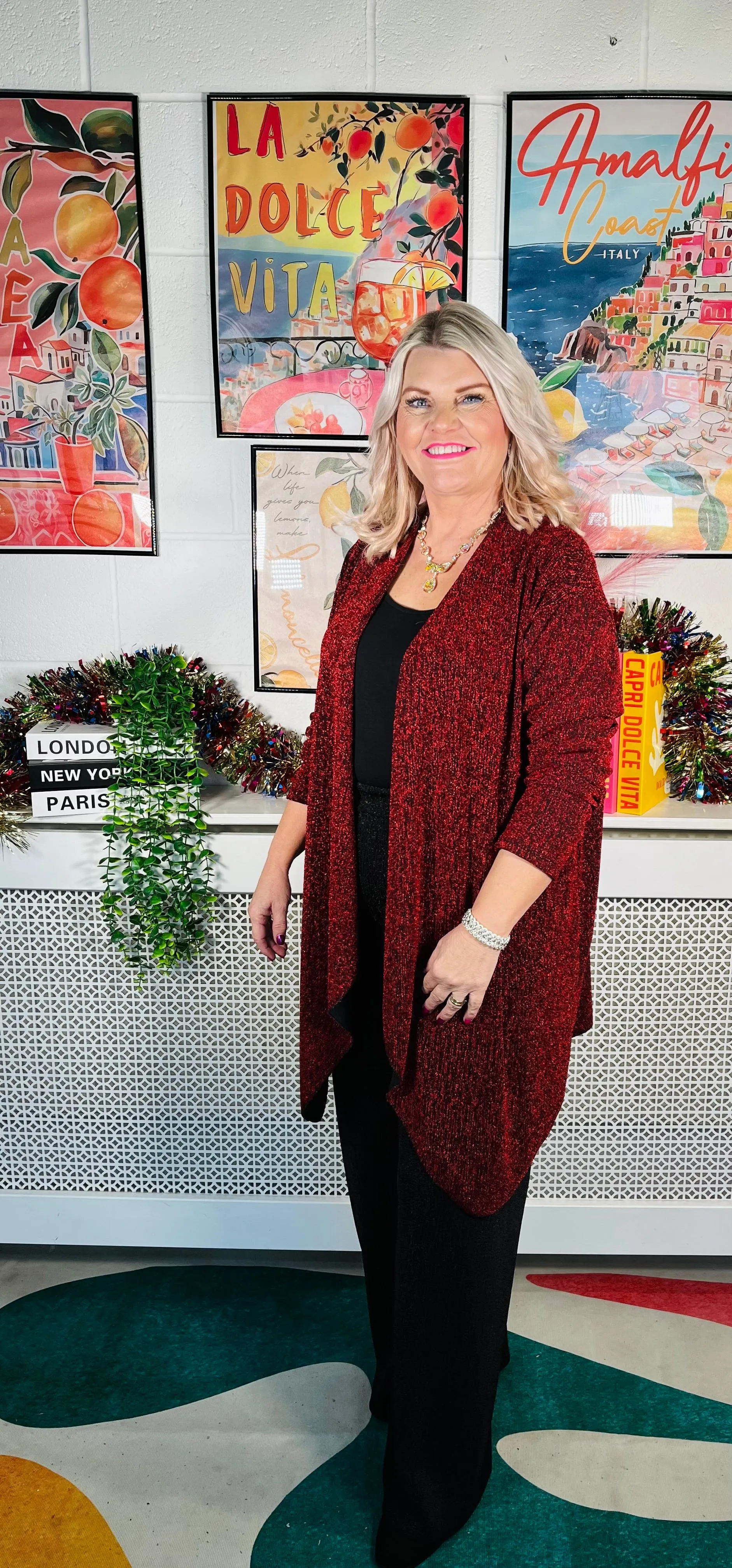 Avery Glitter Jacket - Maroon