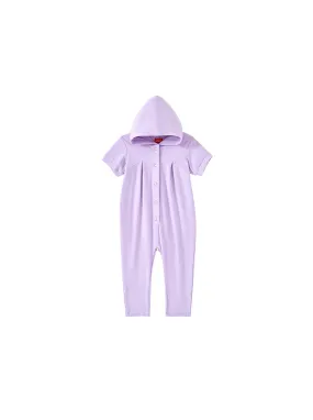 Baby Hood Button Overall - Lilac