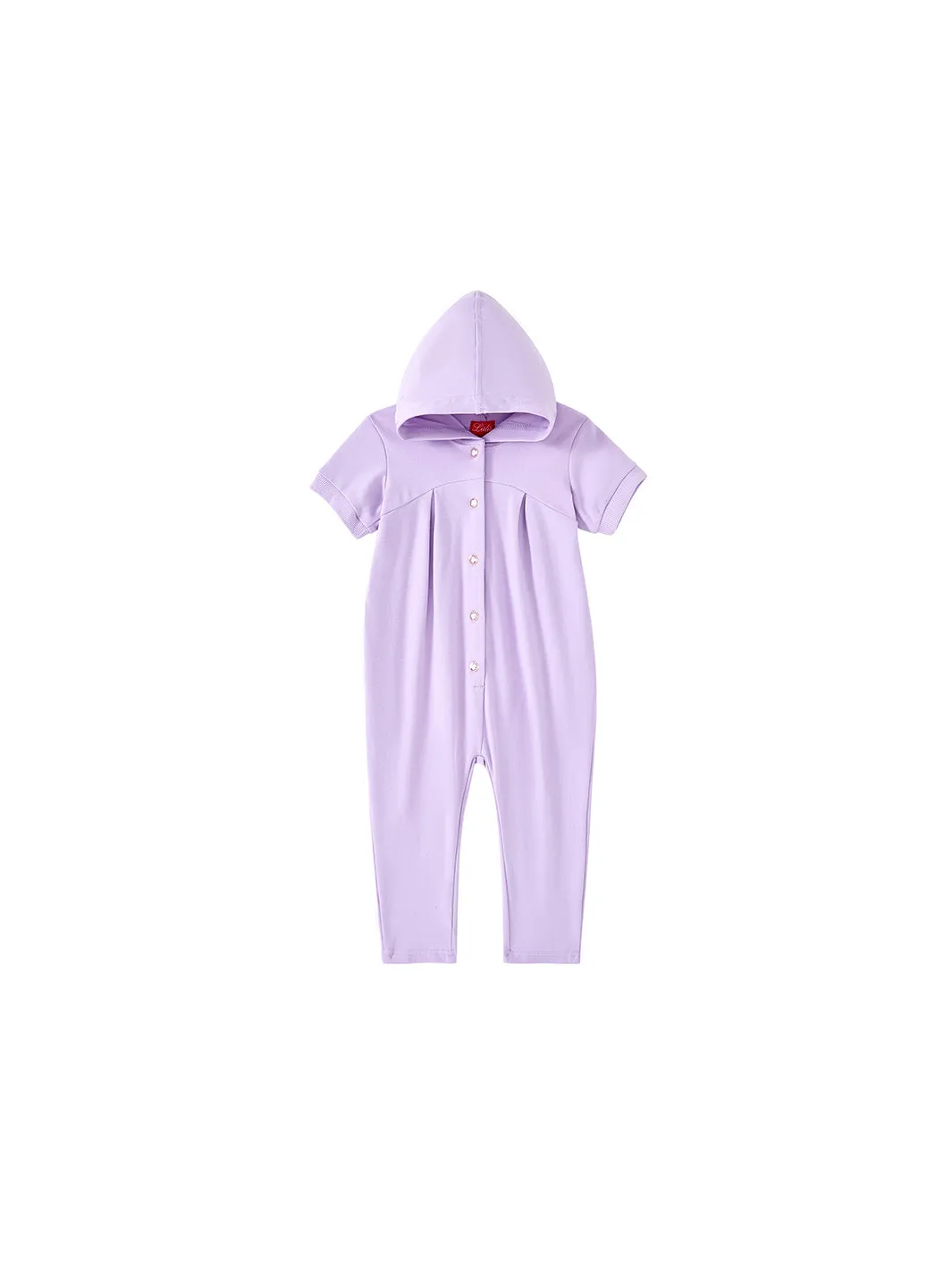 Baby Hood Button Overall - Lilac
