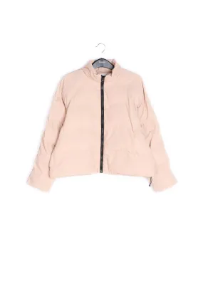 Beige quilted down jacket