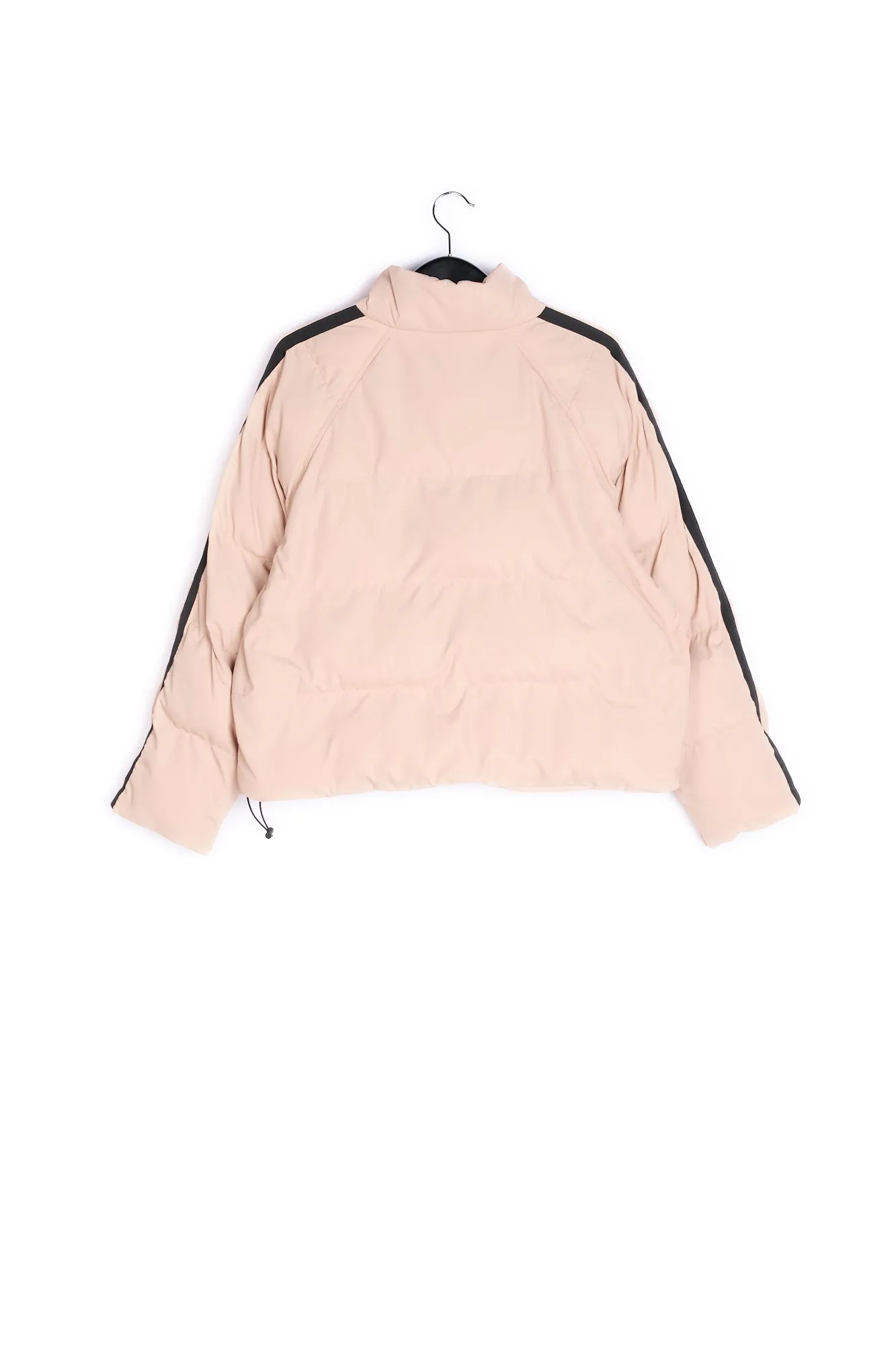 Beige quilted down jacket