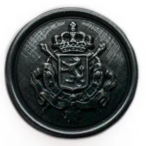 Belgian Crest Gunmetal Blazer Button  (Made in USA by Waterbury)