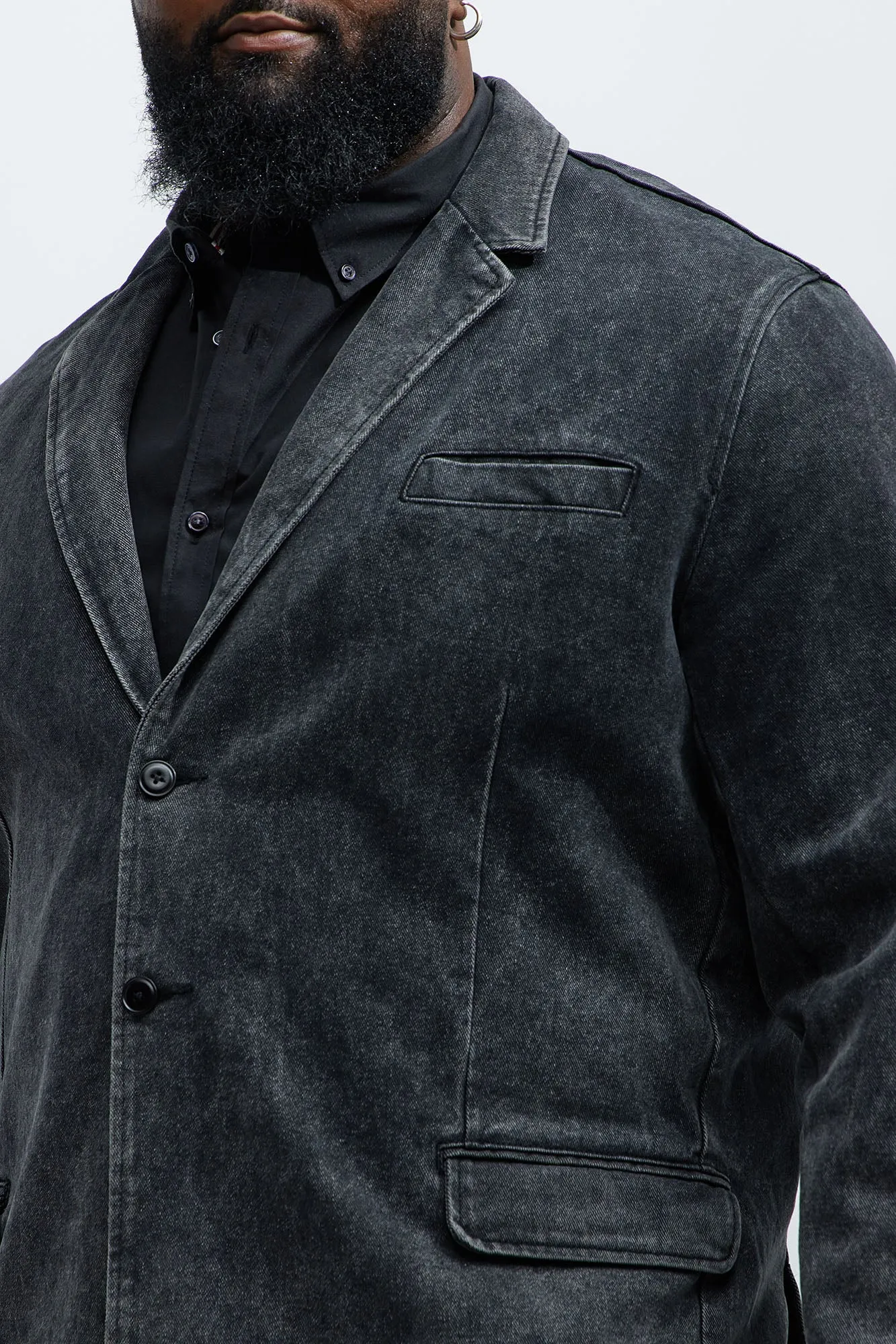 Belle Denim Blazer - Black Wash