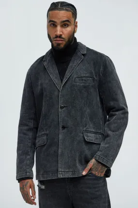 Belle Denim Blazer - Black Wash