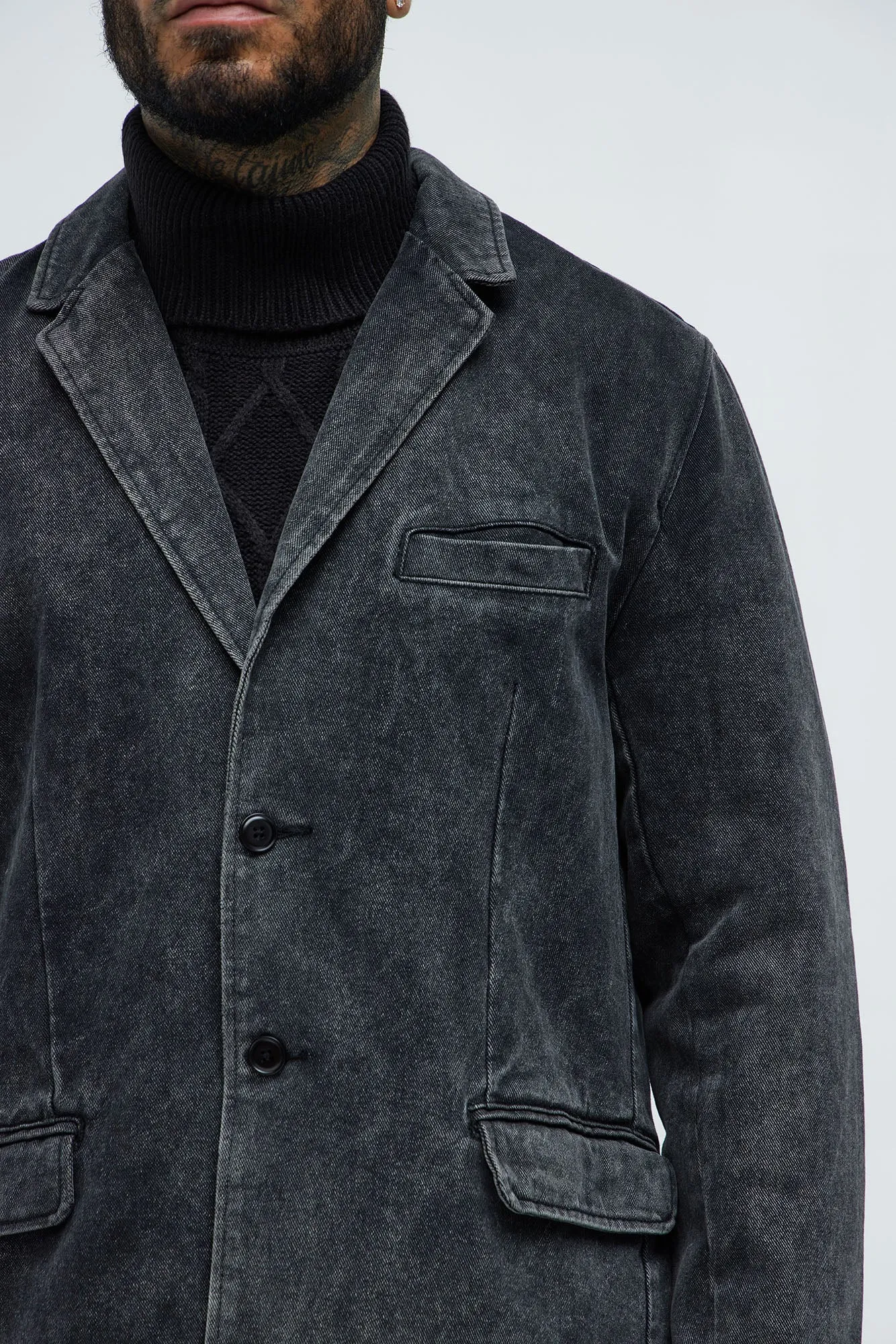 Belle Denim Blazer - Black Wash