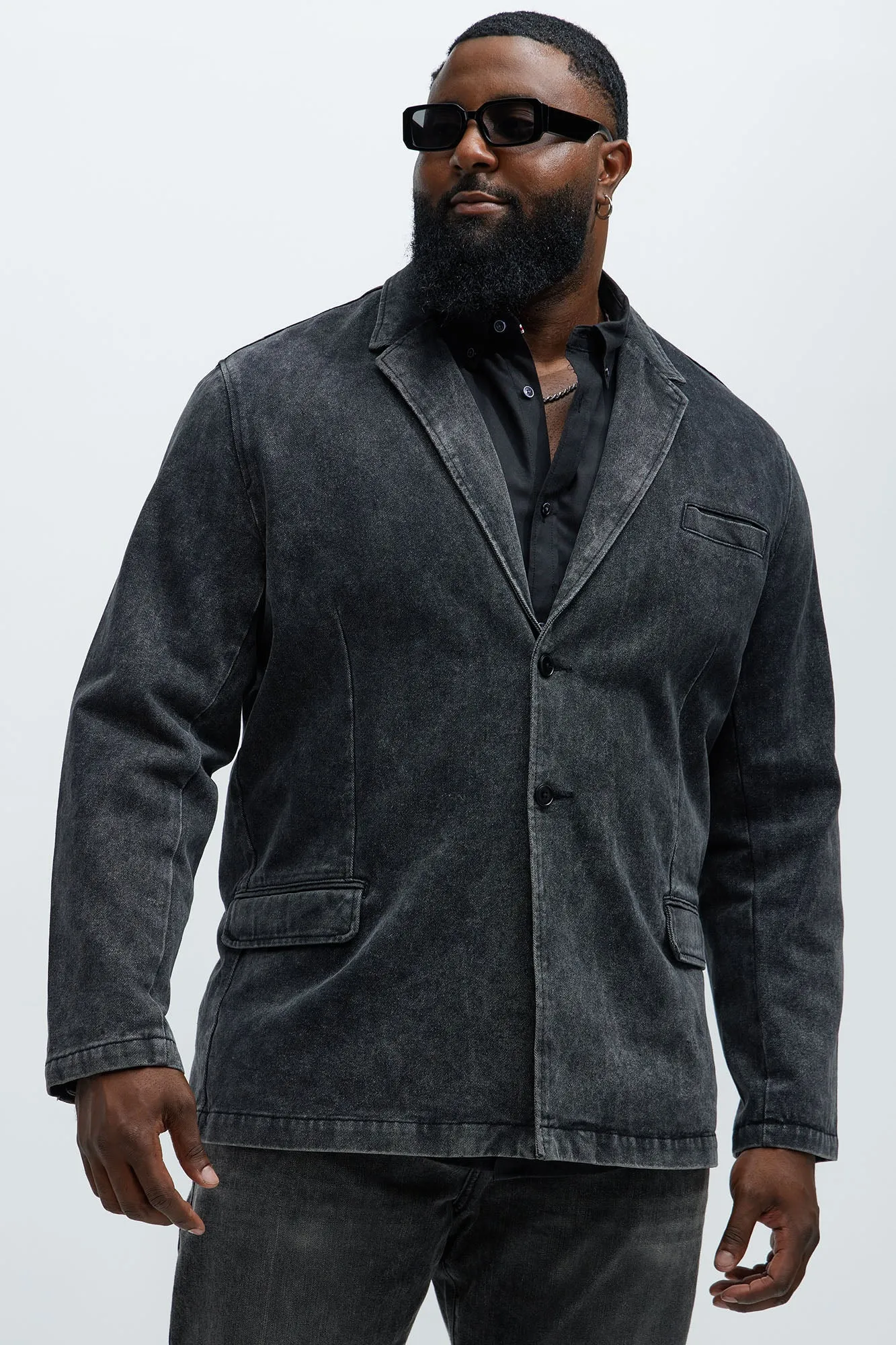 Belle Denim Blazer - Black Wash