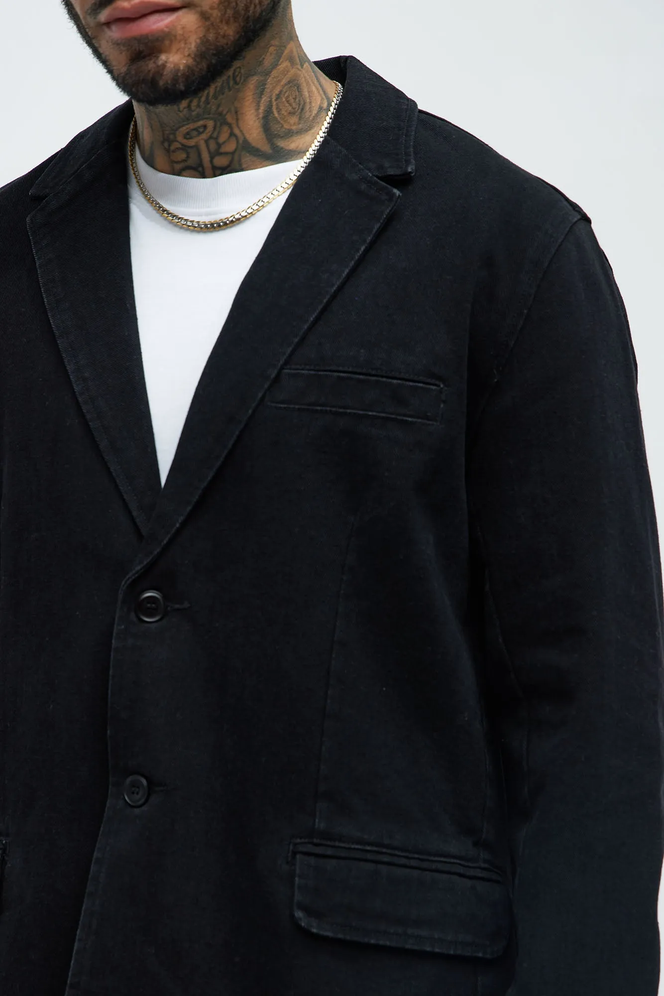 Belle Denim Blazer - Black
