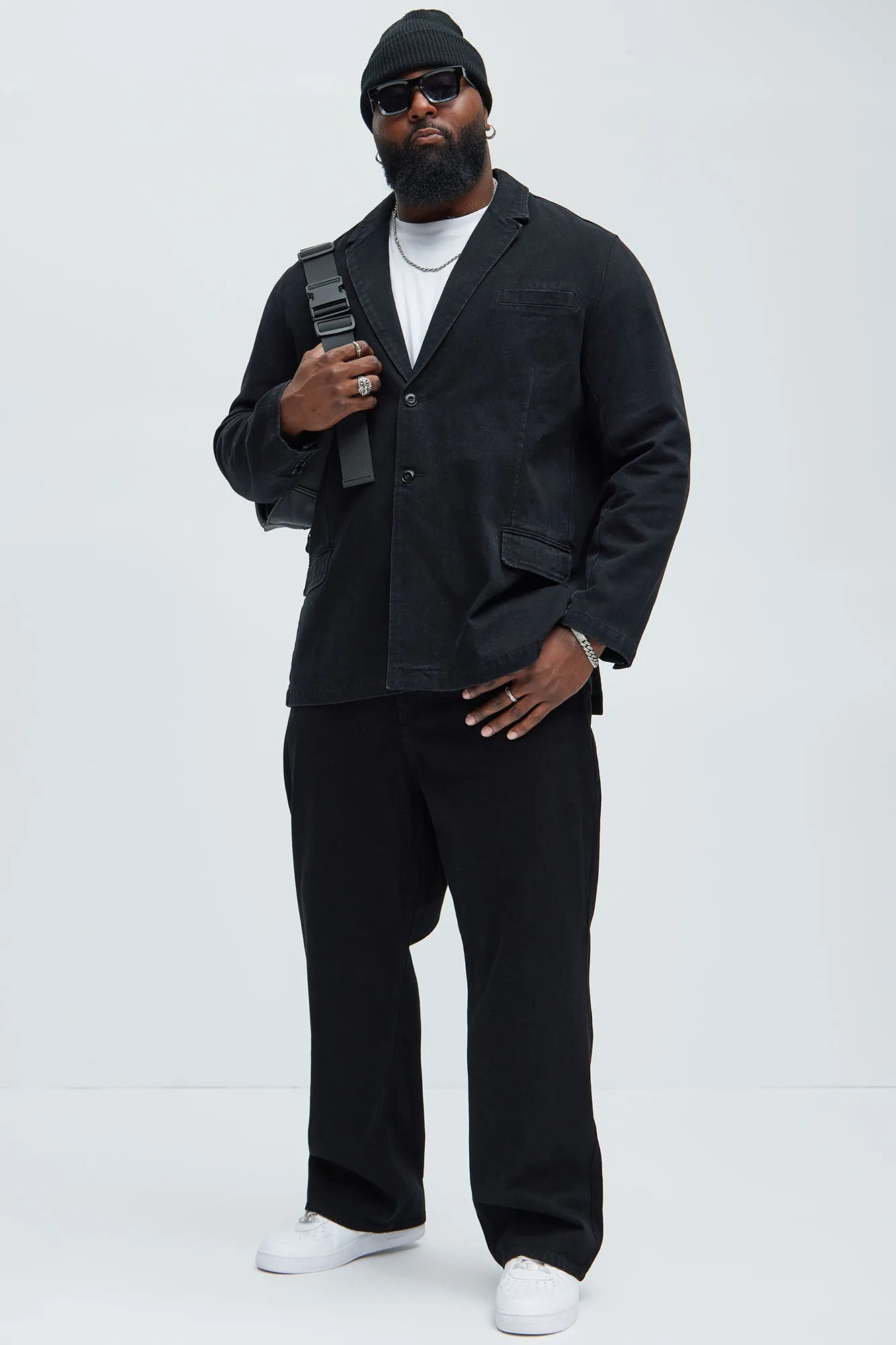 Belle Denim Blazer - Black