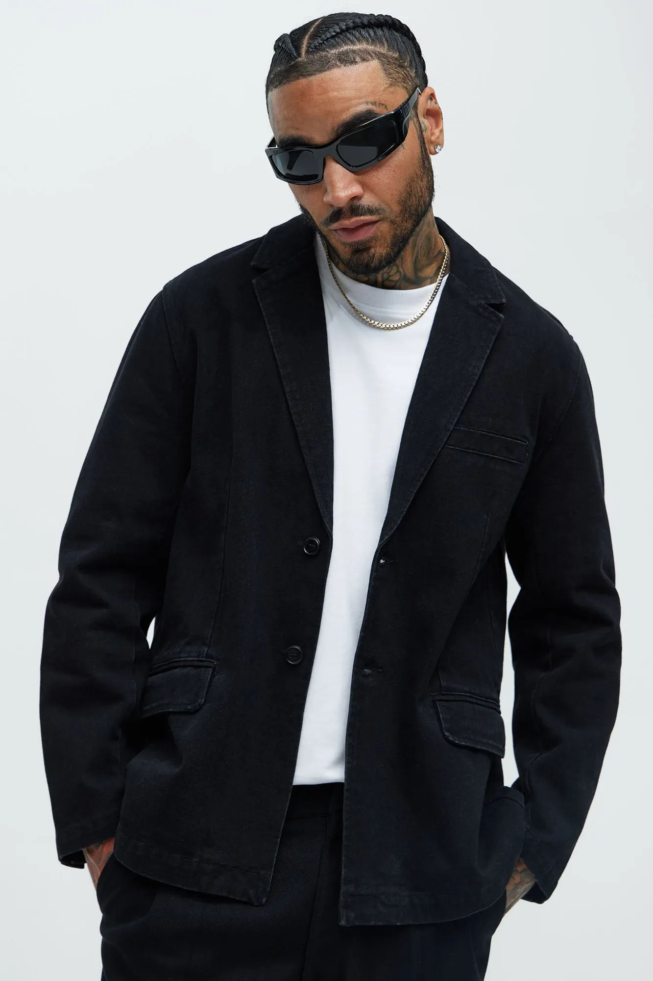 Belle Denim Blazer - Black