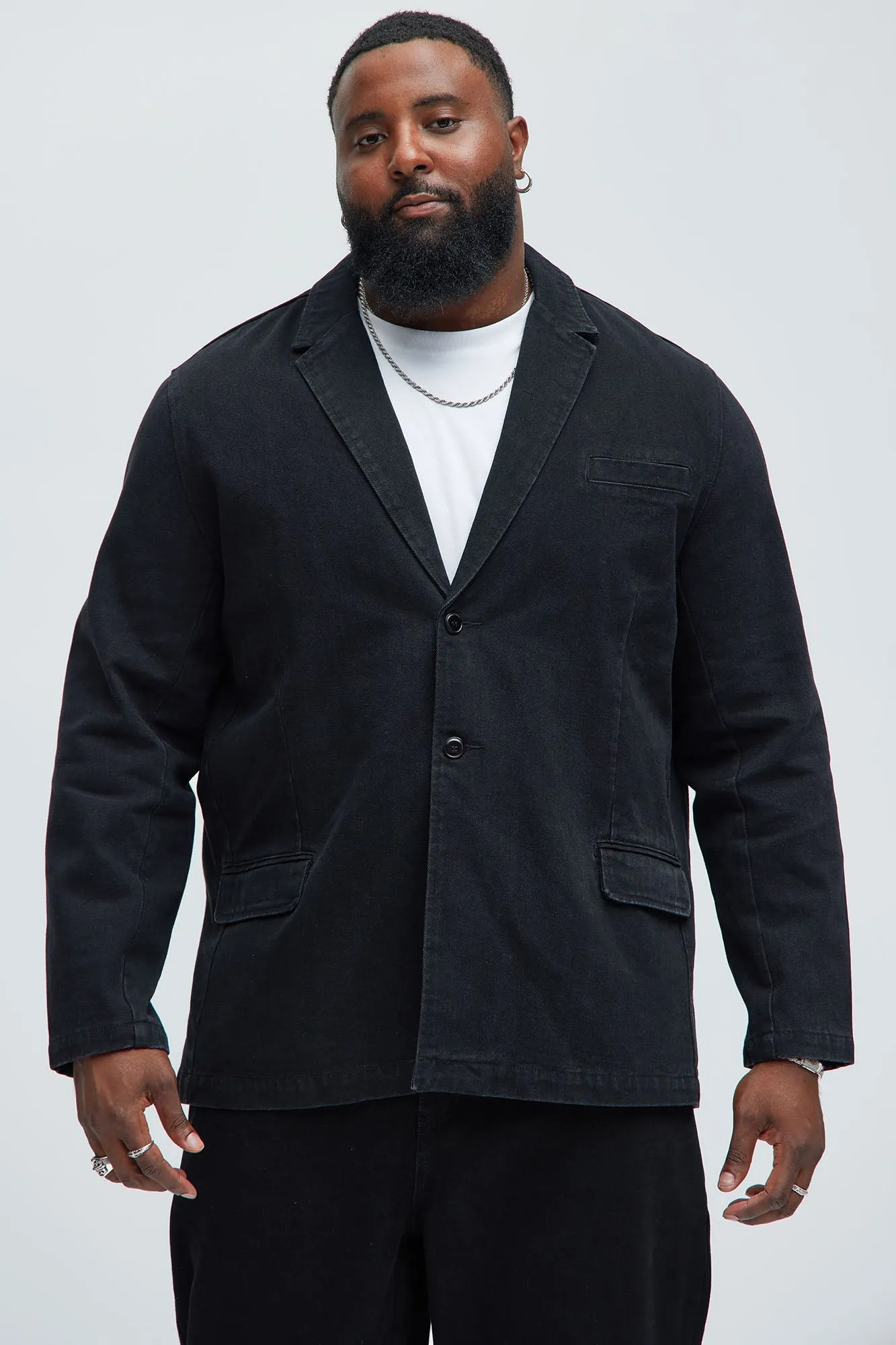 Belle Denim Blazer - Black