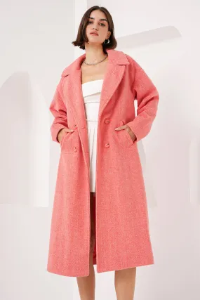 BGD Women Oversized Wide Cut Wool Long Coat - Orange - Avondale