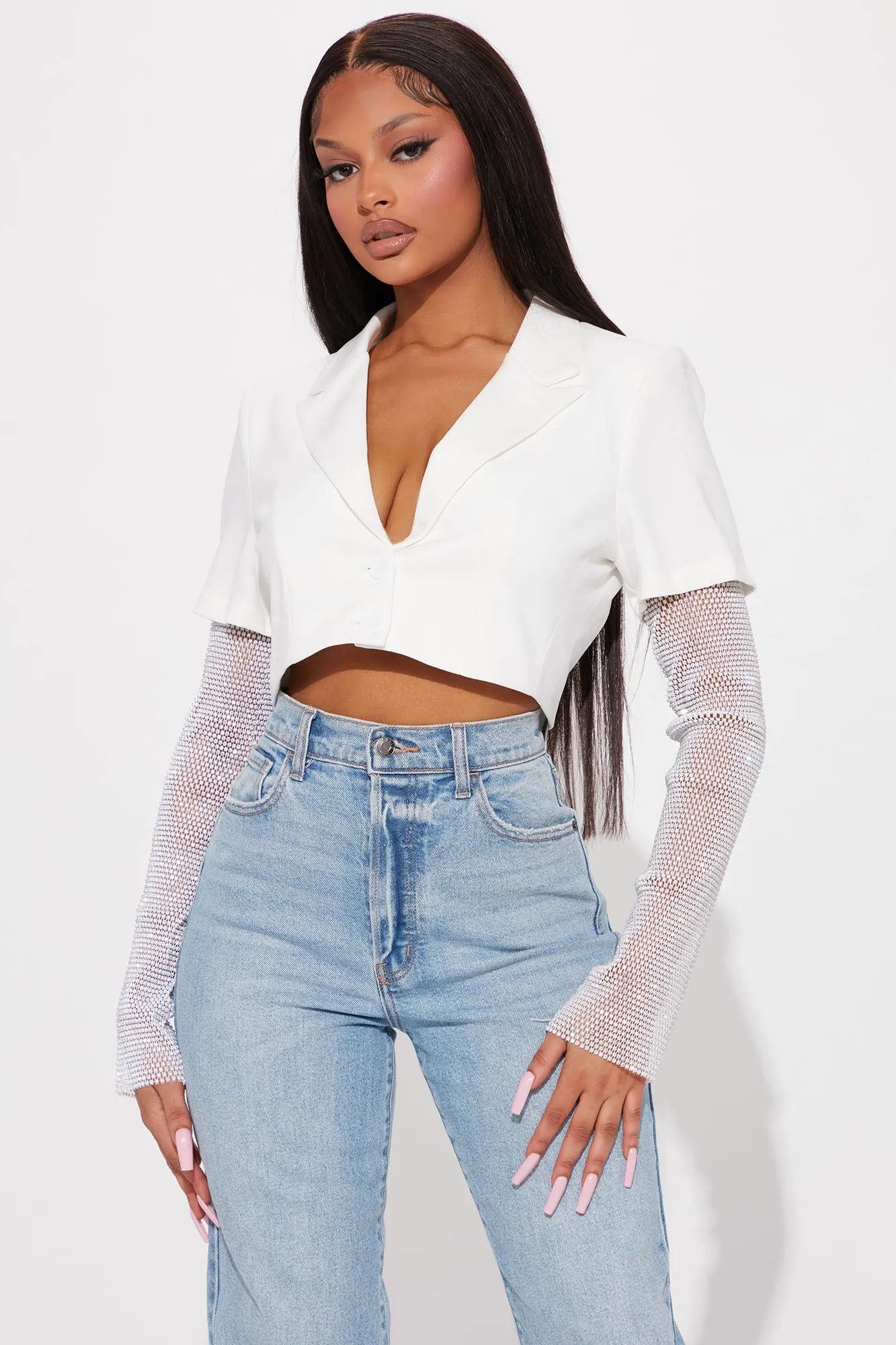 Bianca Cropped Blazer - Ivory