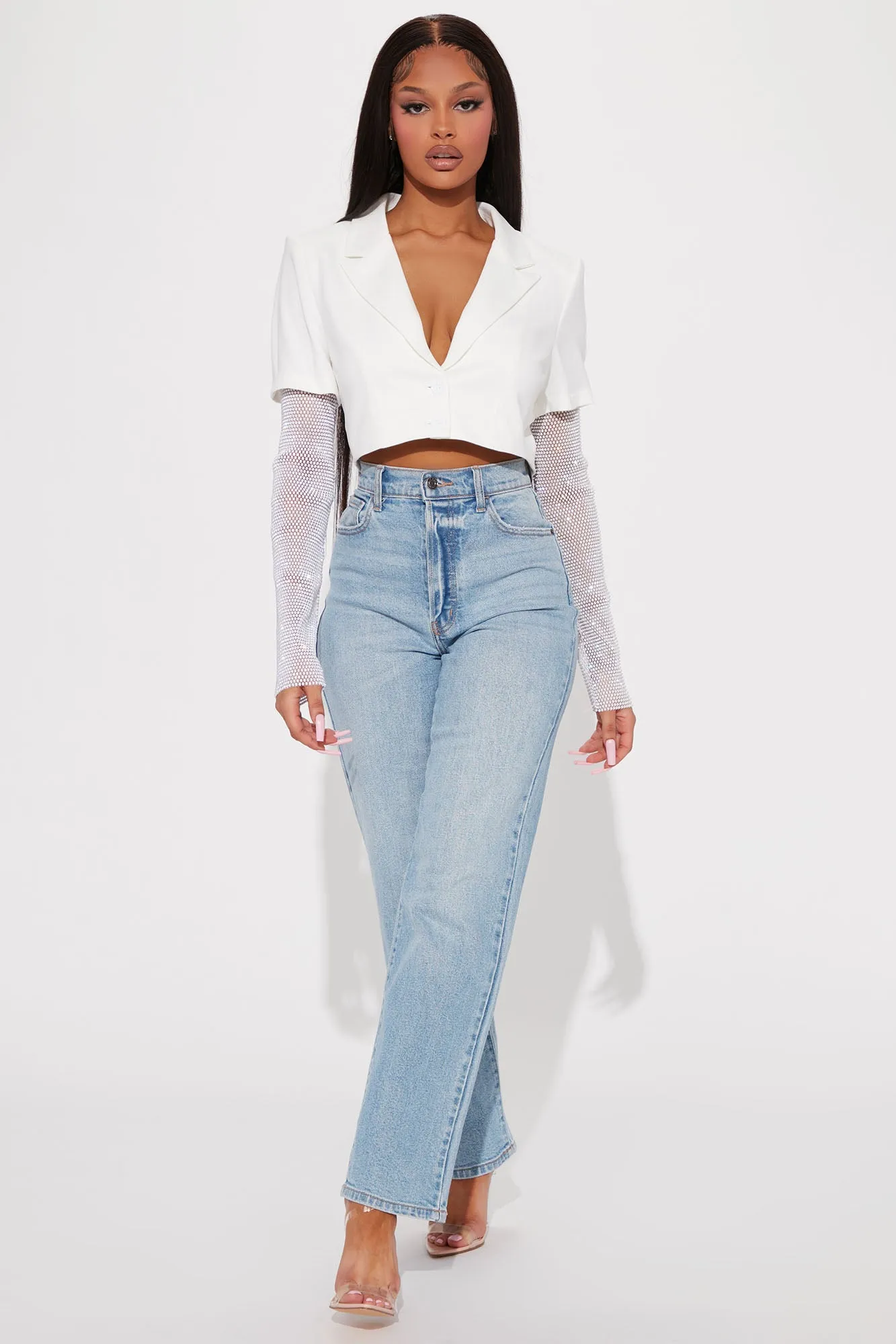 Bianca Cropped Blazer - Ivory
