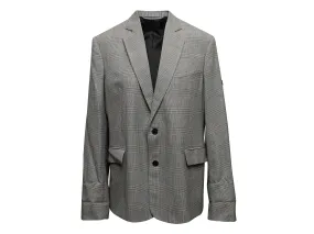 Black & White Balenciaga Glen Plaid Virgin Wool Blazer Size EU 32