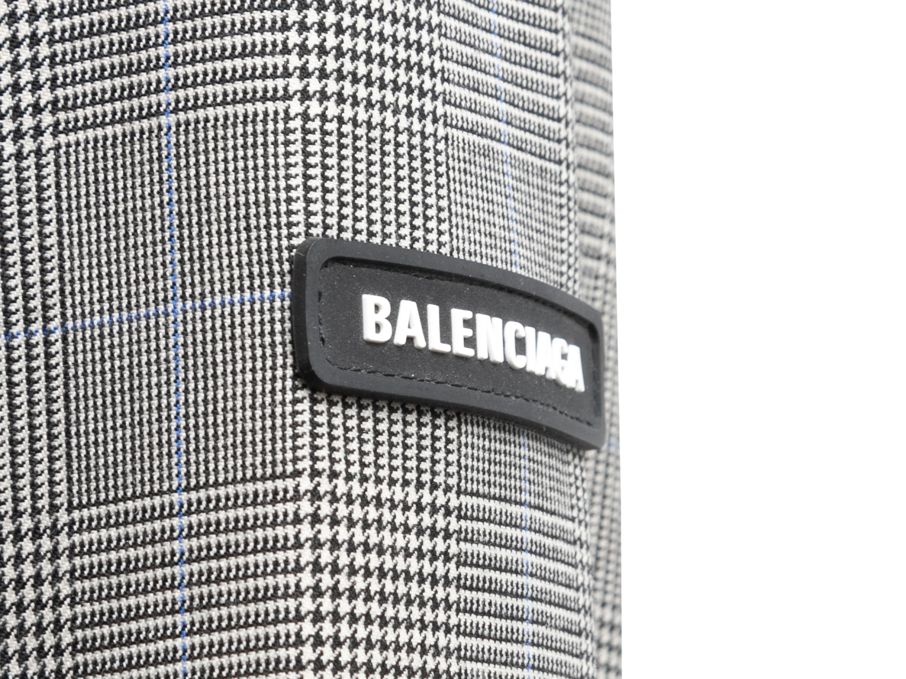 Black & White Balenciaga Glen Plaid Virgin Wool Blazer Size EU 32