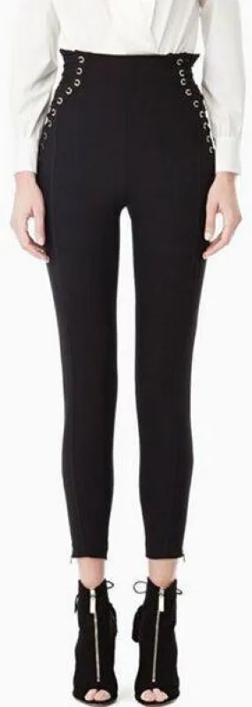 Black Side-Lace-Up Pants