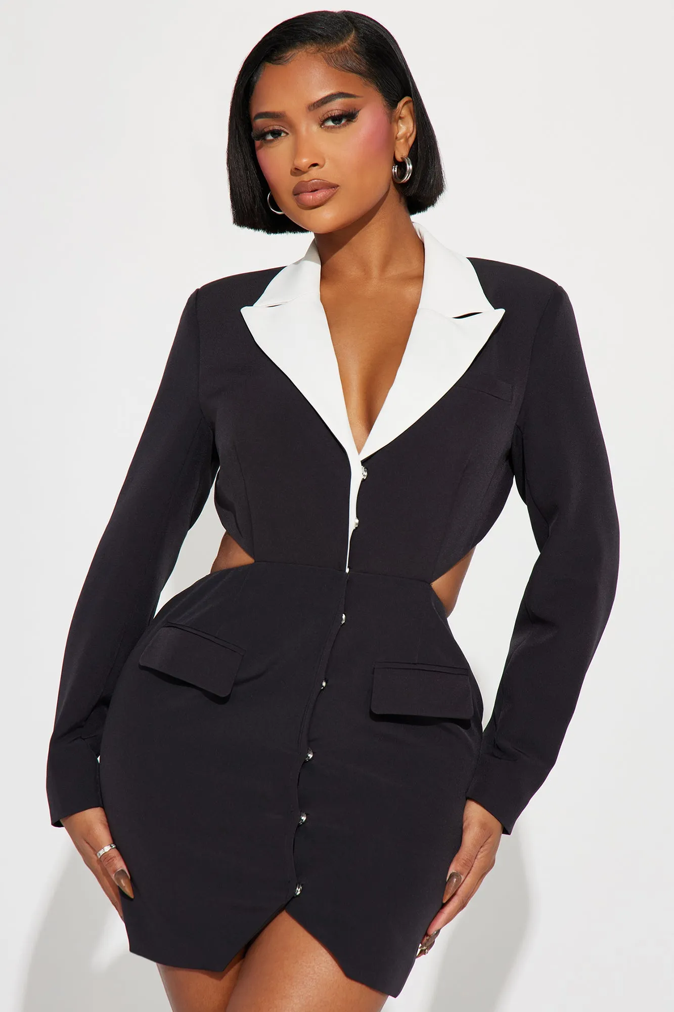 Blair Mini Blazer Dress - Black/White