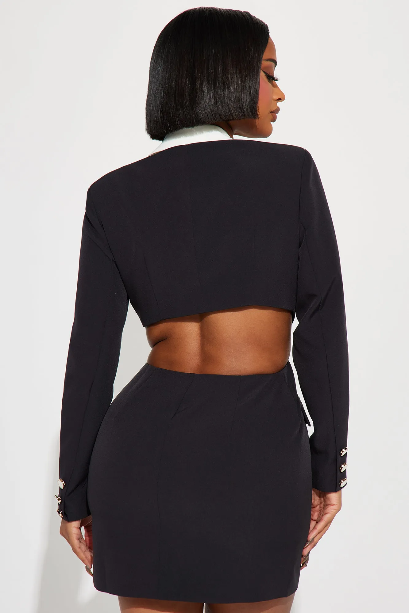 Blair Mini Blazer Dress - Black/White
