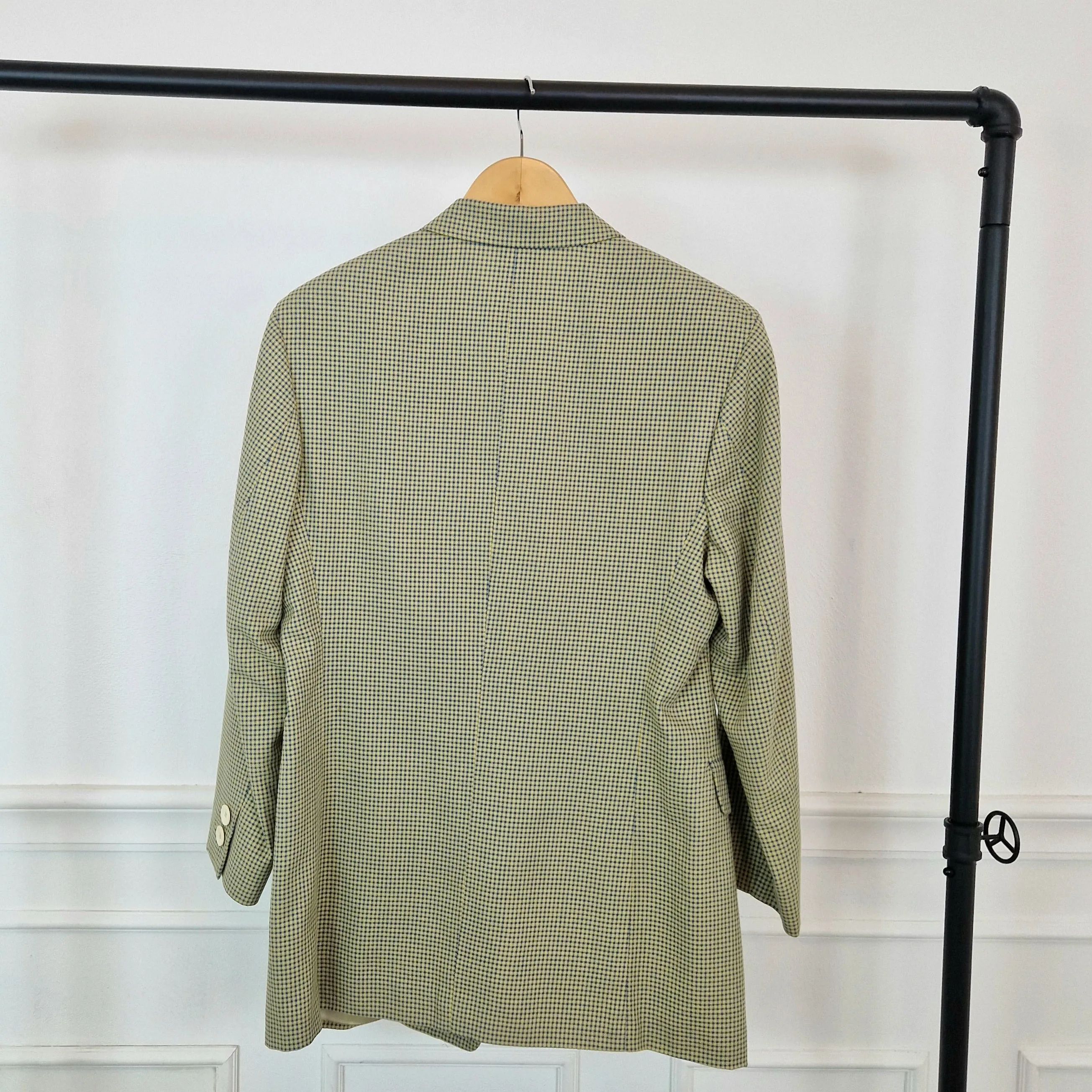 Blazer Jil Sander vintage pieddepoule giallo blu