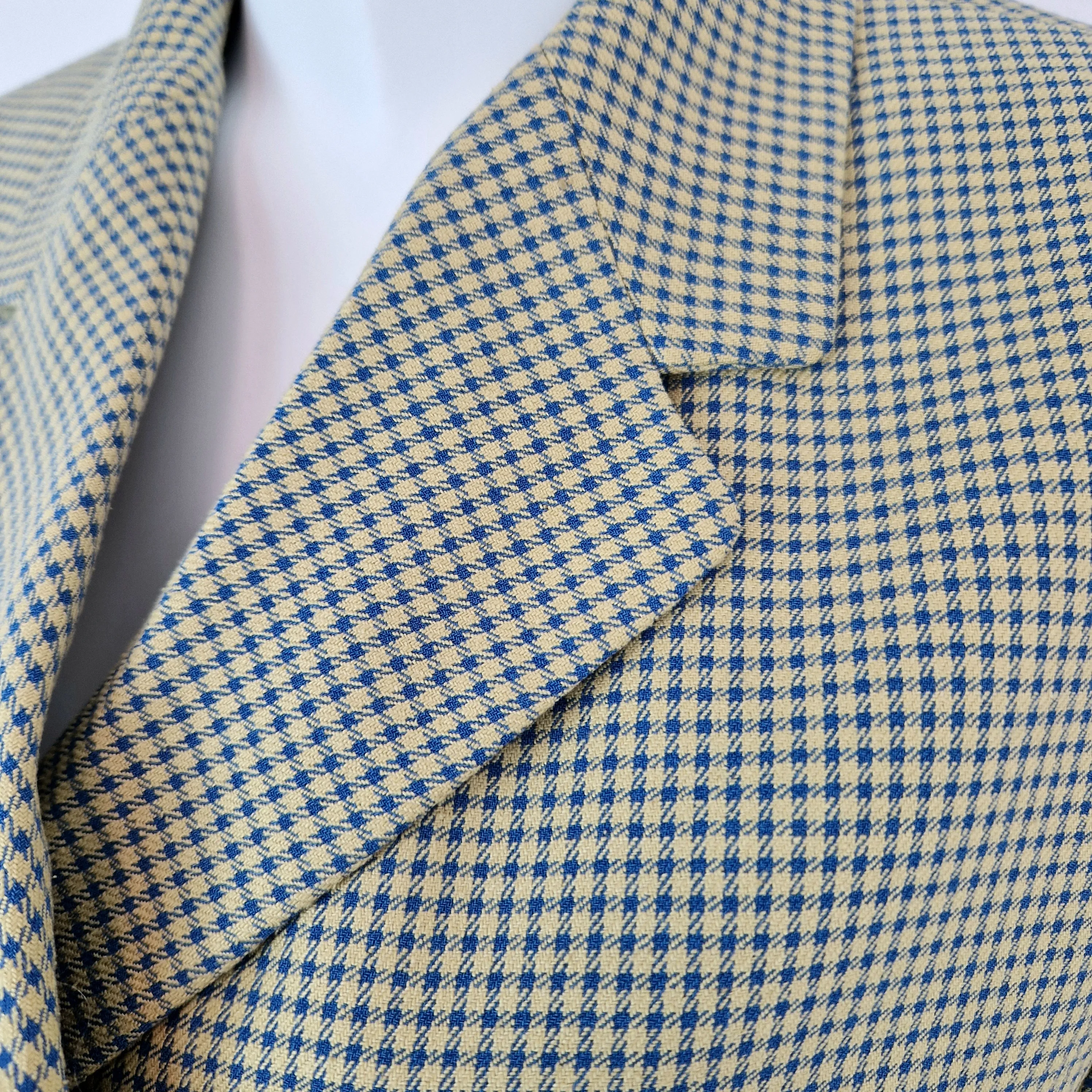 Blazer Jil Sander vintage pieddepoule giallo blu